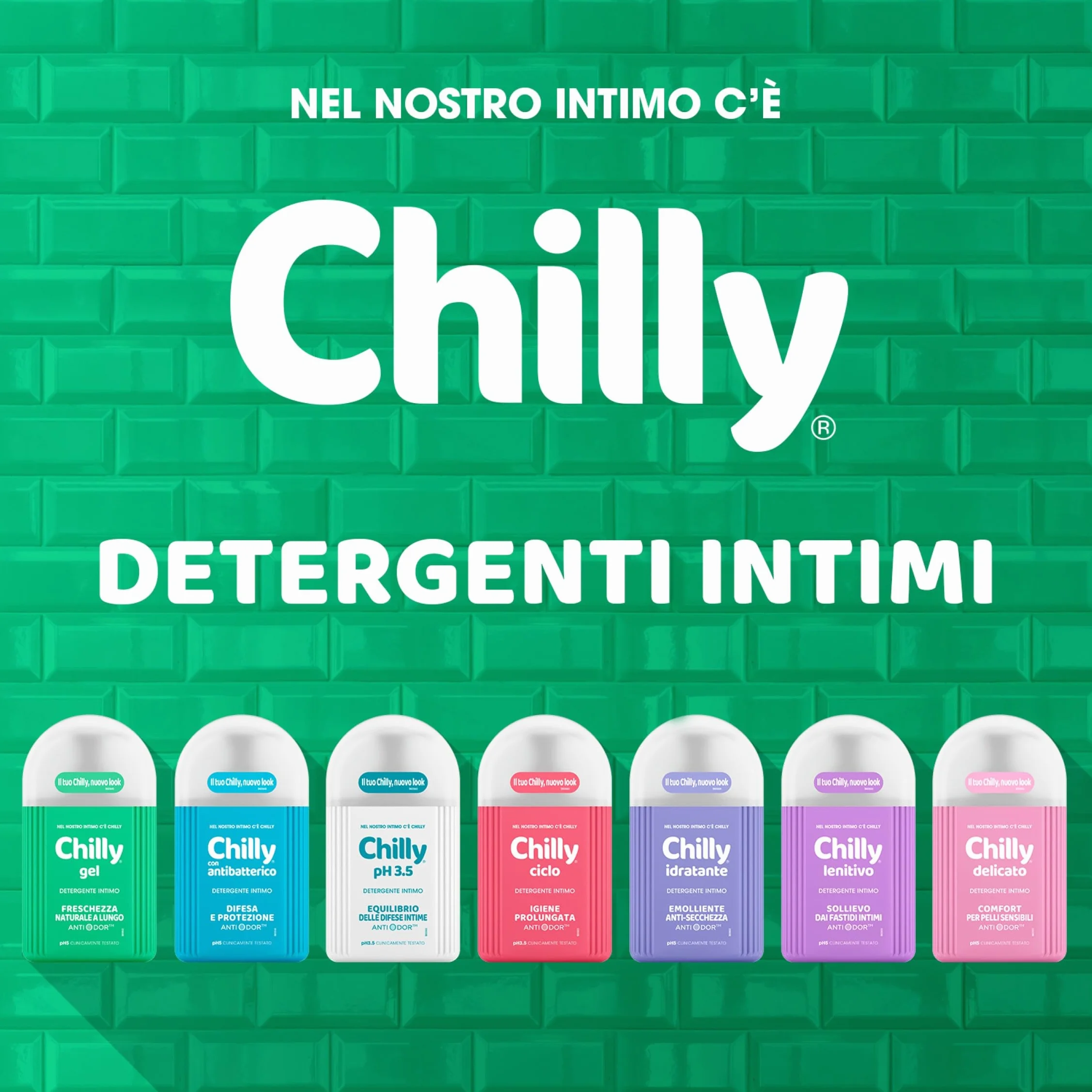 Chilly, Żelowy środek do czyszczenia bielizny, środek do czyszczenia higieny z naturalnym mentolem - naturalna świeżość - do codziennego użytku - testowana klinicznie, pH 5 - butelka 300 ml