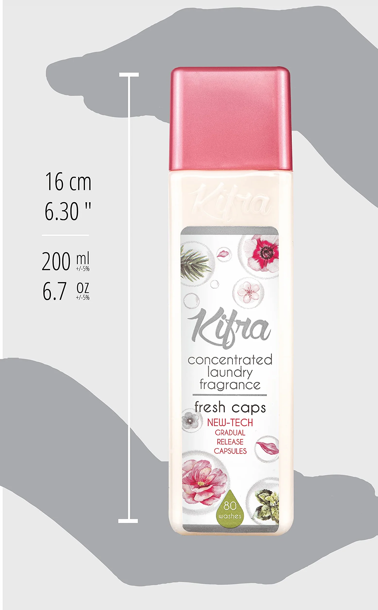 Kifra Fresh Caps skoncentrowane perfumy do prania, 200 ml, 80 cykli prania, długotrwały zapach do prania