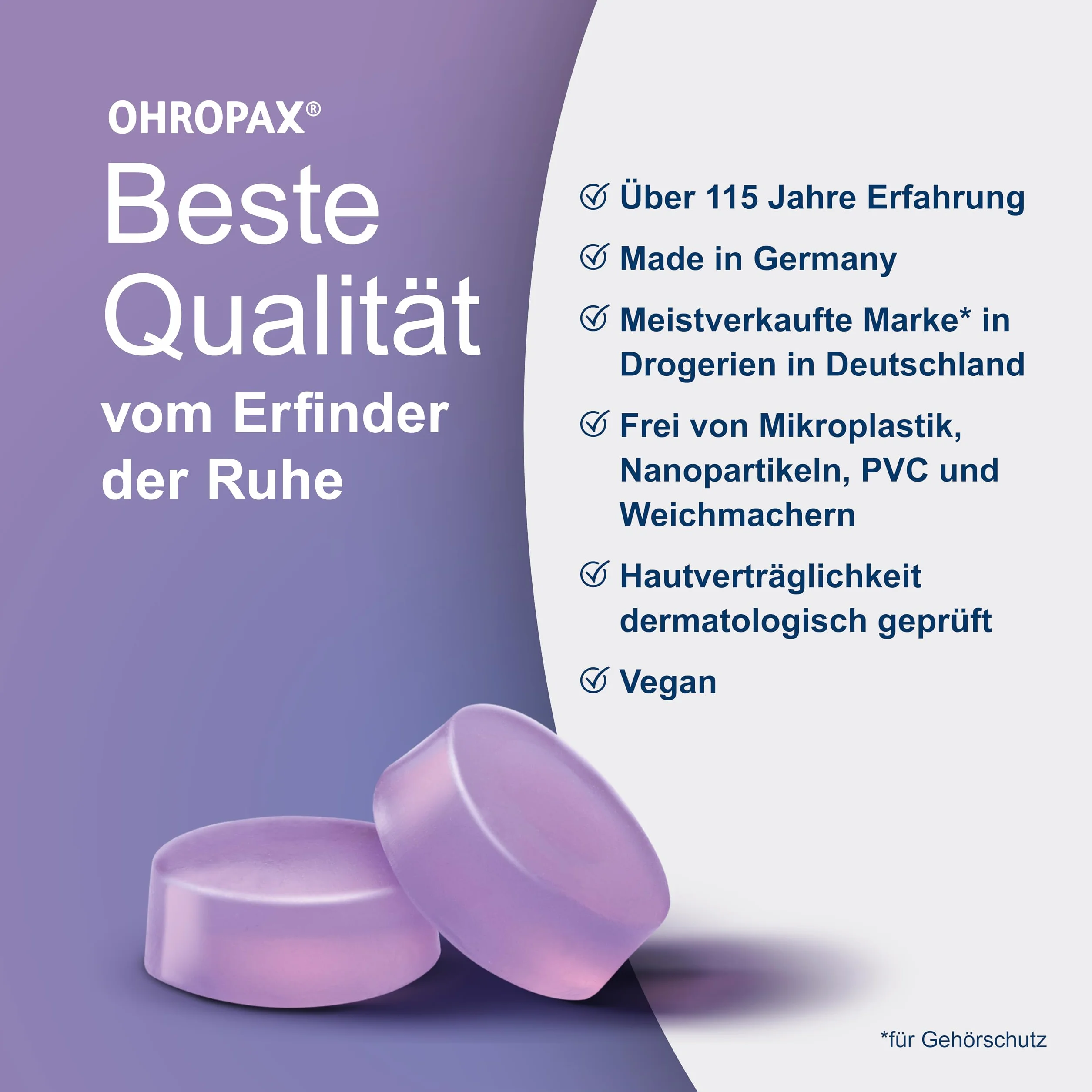OHROPAX Zatyczki do uszu Good Night – silikonowe, SNR 23 dB, do spania