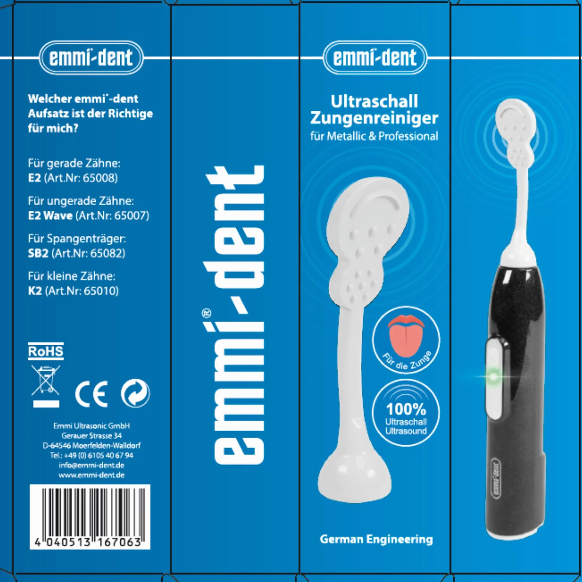 emmi-dent 1 x nasadka na język, ultradźwiękowy środek do czyszczenia języka, zoptymalizowany do ultradźwiękowych szczoteczek do zębów emmi-dent z serii Metallic-, Go & Professional