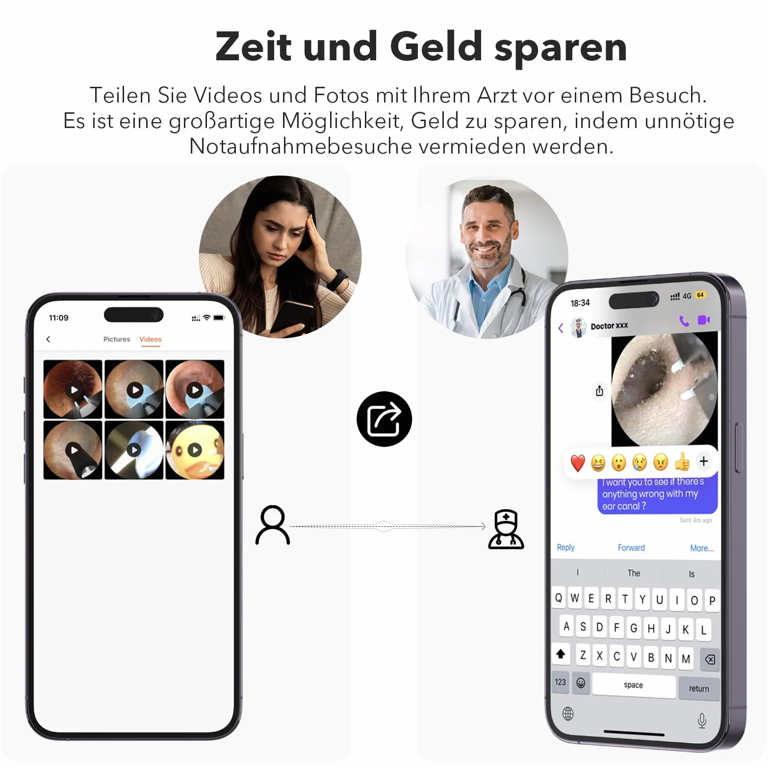 Otoskop: Otoscope do usuwania woskowiny z 1080P HD Camara, 3.5mm Inteligentny środek do czyszczenia uszu, Wodoodporna kamera do uszu IP67 z 6 diodami LED, odpowiedni dla iPad, iOS, Android
