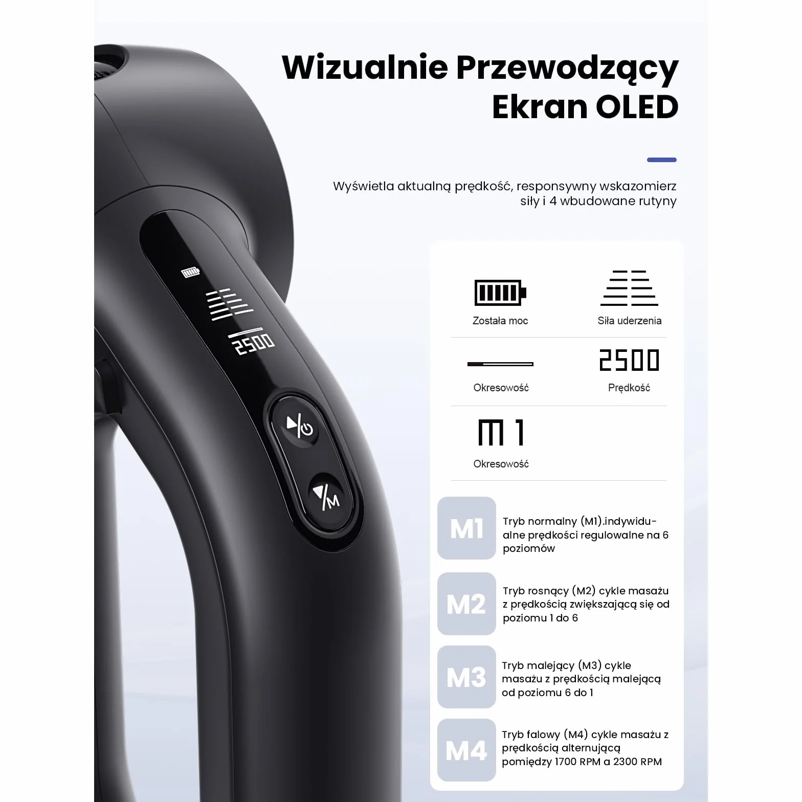 Bob and Brad D6 Pro Pistolet do Masażu, Profesjonalny do Głębokich Tkanek, Massage Gun z Wyświetlaczem OLED, 7 Nakładek, 6 Prędkości (1500-2500 RPM), na Bóle Mięśni i Relaksacyjny