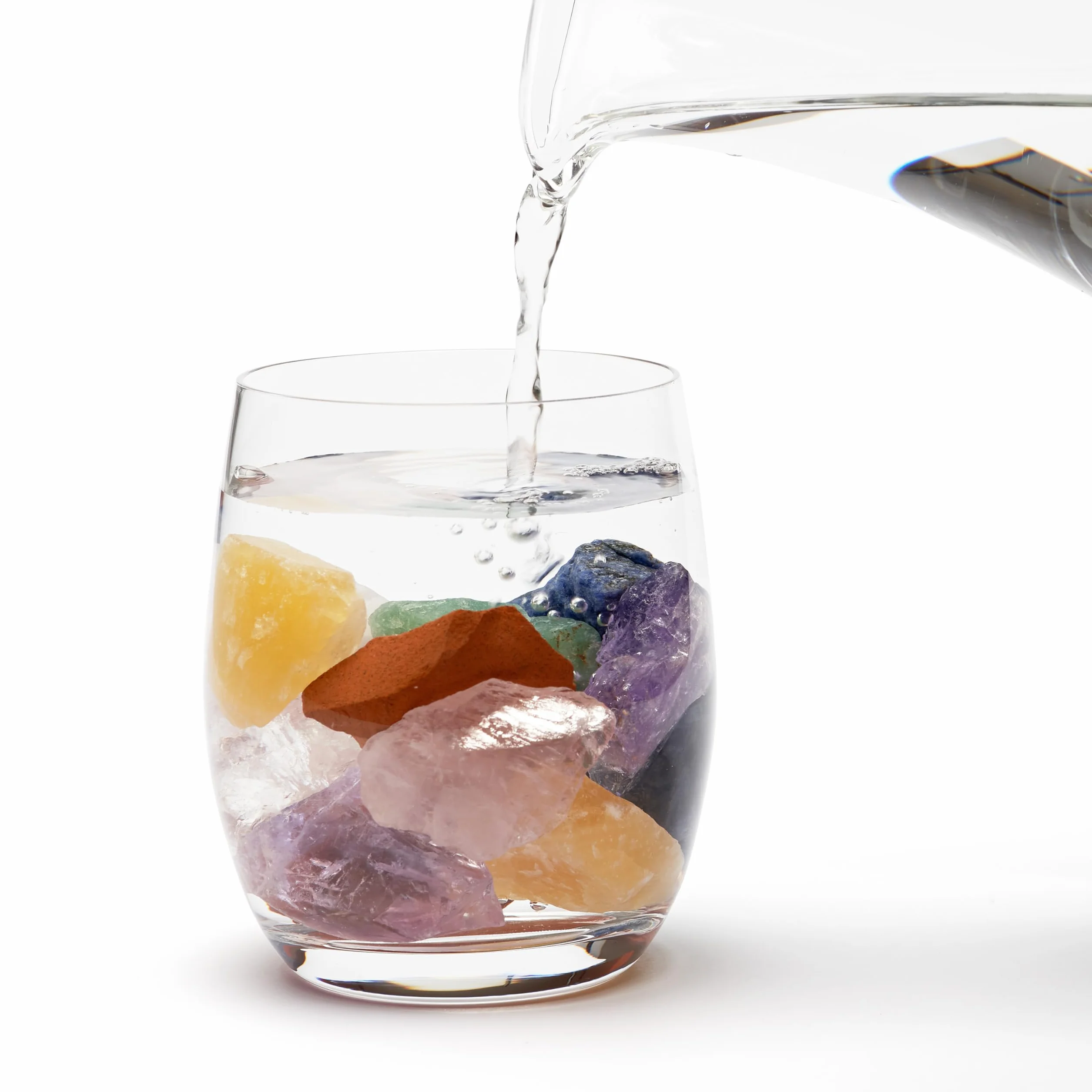Duża mieszanka kamienia wodnego | 100% naturalnych kamieni | zestaw kamieni leczniczych z 7 najpopularniejszymi kamieniami naturalnymi | 300 g kamieni szlachetnych do wody pitnej | kamienie wodne premium do uzdatniania wody