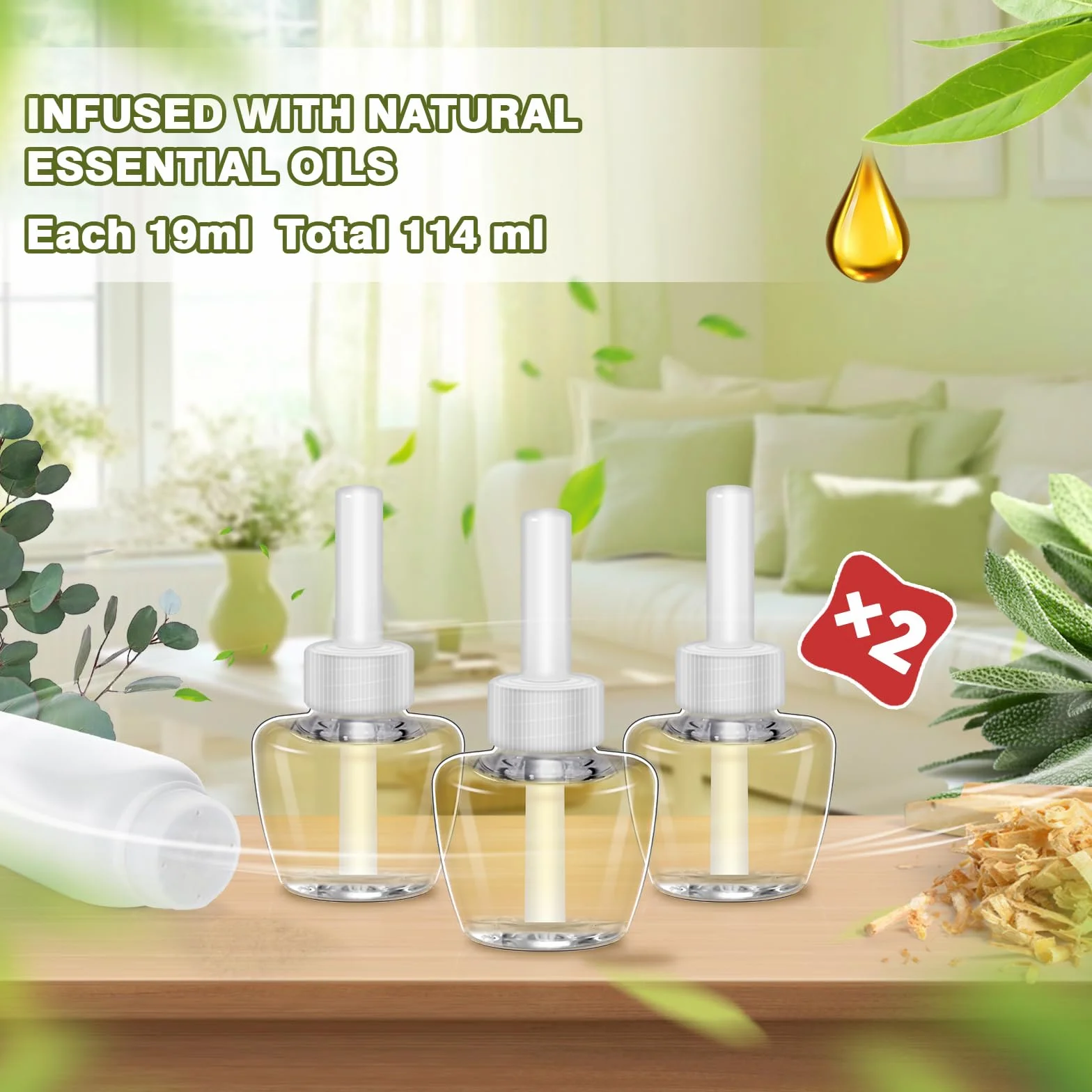 SCENTORINI wkład do buteleczki z olejkiem zapachowym 6 x 19 ML Palo Santo Eukaliptus Salvia odświeżacz powietrza