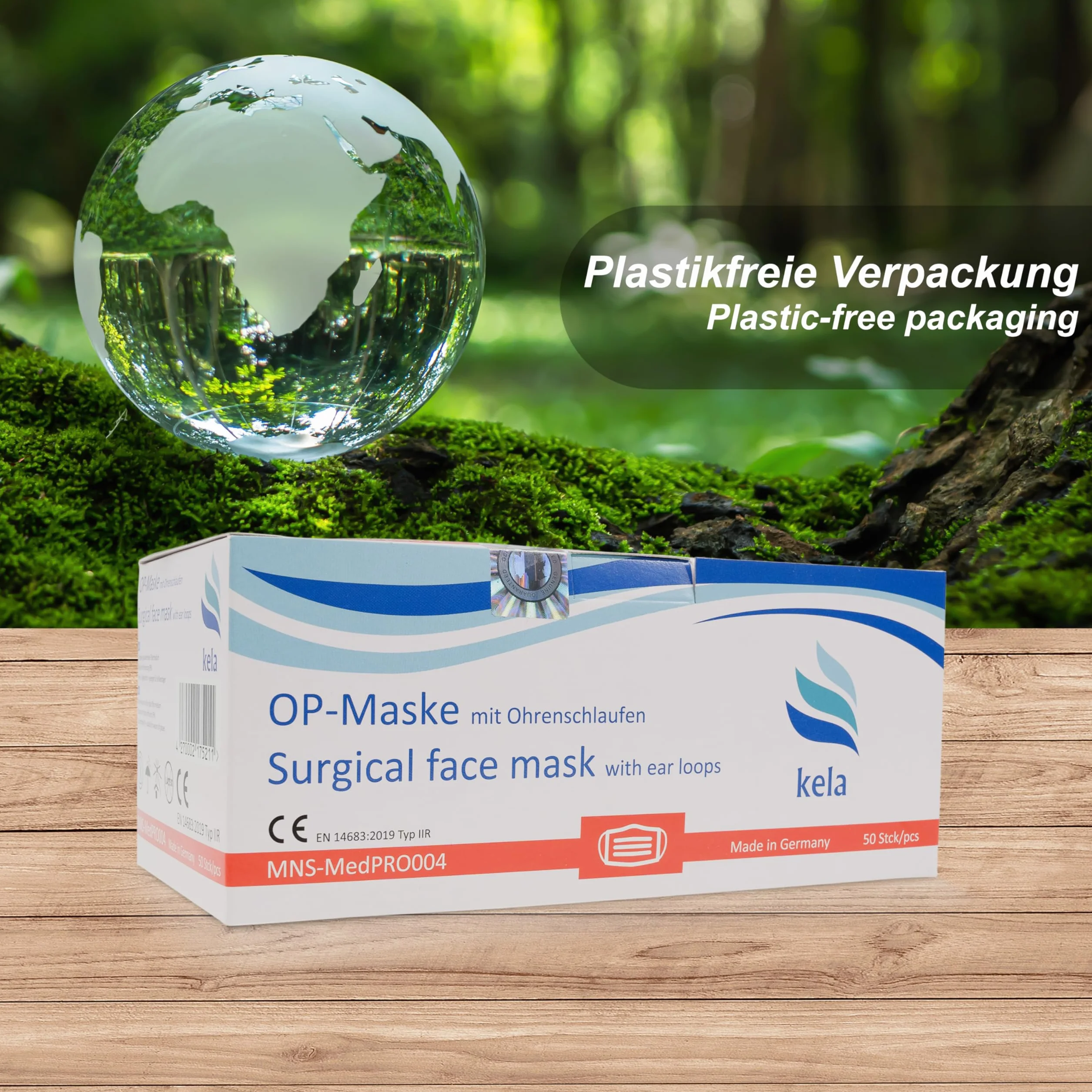 kela®, Maska medyczna, różowa, Made in Germany, maska medyczna do ochrony ust i nosa, jednorazowa maska chirurgiczna, certyfikat CE, DIN EN 14683 typ IIR, BFE > 99,88%, 3-warstwowa