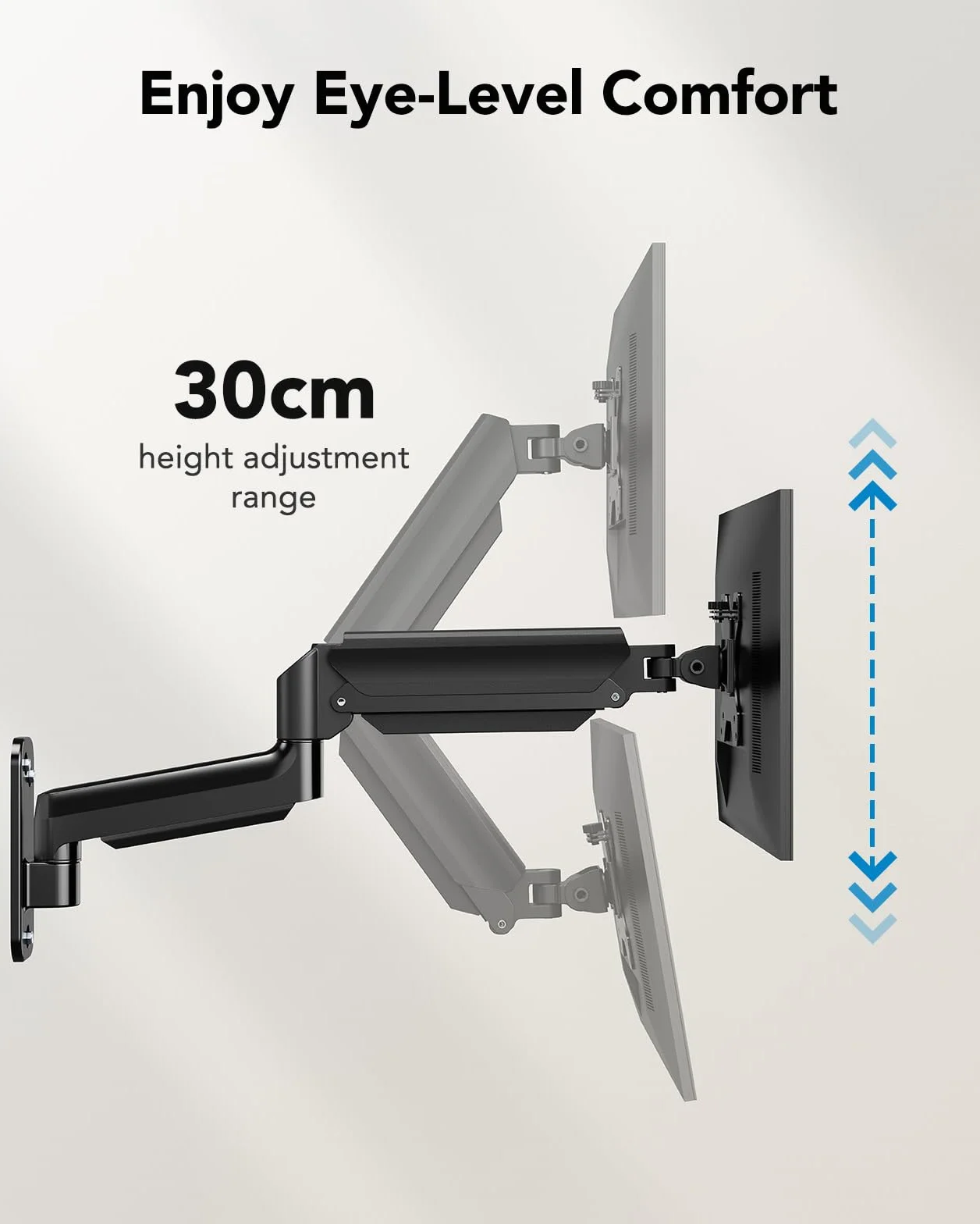 HUANUO uchwyt ścienny do ekranów 24"-35", uchwyt ścienny z pełnym ruchem, uchwyt ścienny do monitora VESA 75/100/200mm, ładowność 3-12 kg
