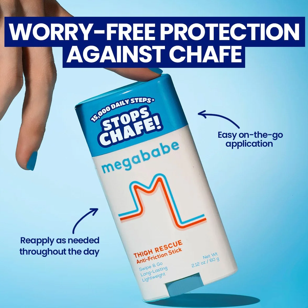 MegaBabe Thigh Rescue Stick Anti-Chafe Aloe, Pomegranate & Grapeseed Oil