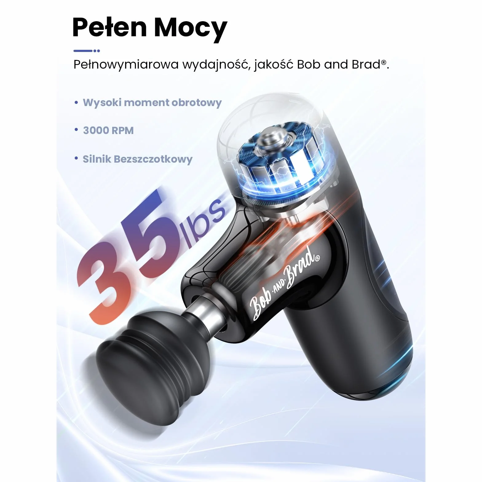 BOB AND BRAD Q2 Mini Pistolet do Masażu, Przenośny Masażer Mięśni, Cichy Silnik Bezszczotkowy, Szybkie Ładowanie USB-C, Czarny