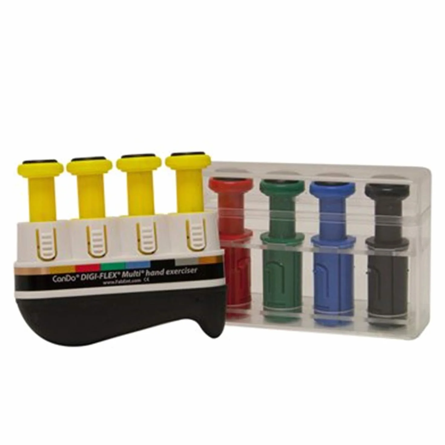 CanDo Trener dłoni, trener palców Digi-Flex® - 1 jednostka podstawowa, 8 przycisków (4 - bardzo lekki, 1 - lekki, 1 - średni, 1 - mocny, 1 - bardzo mocny)