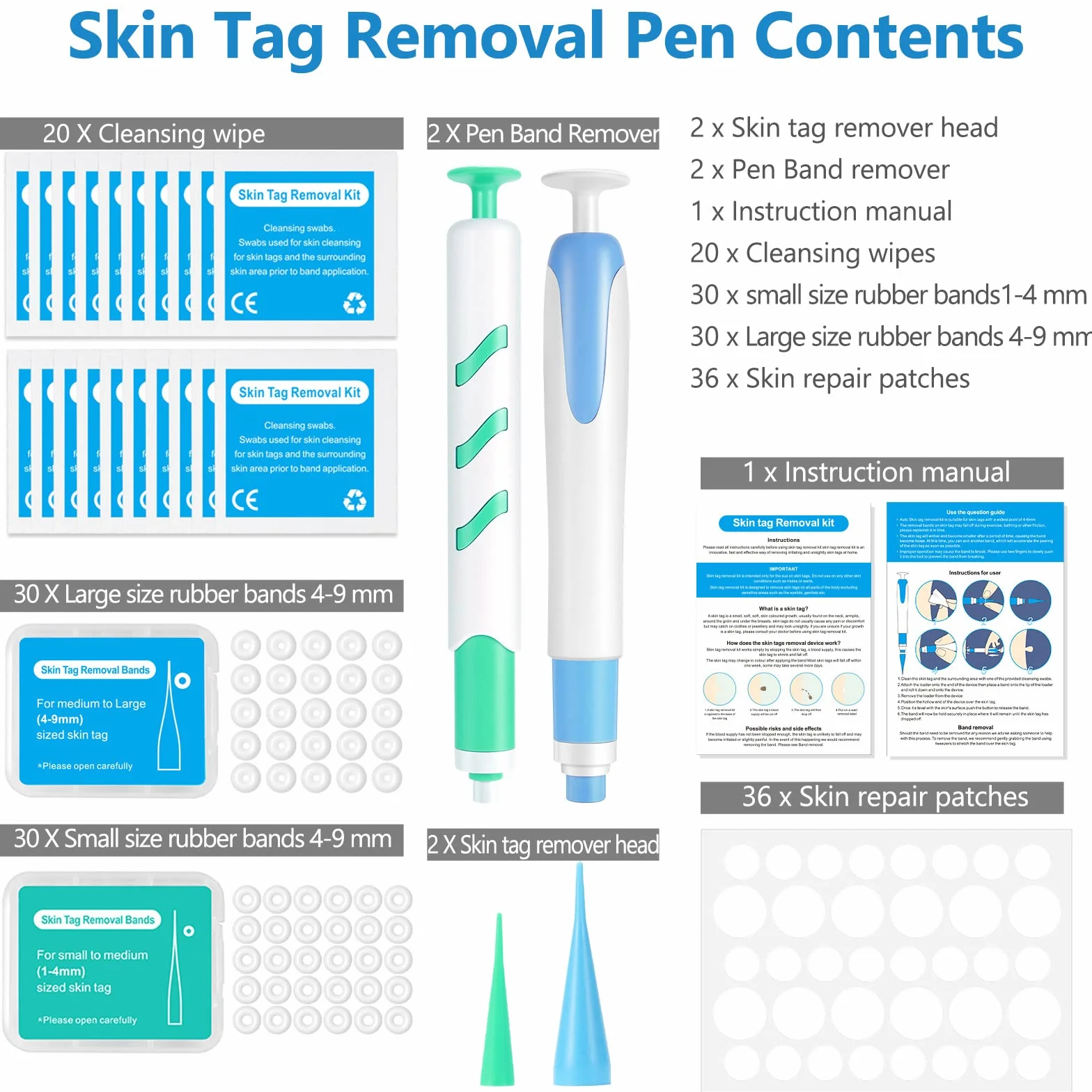 Skóra Remover Pen Kit 2 Size Auto 1-9mm Bezpieczny dla większości ciała