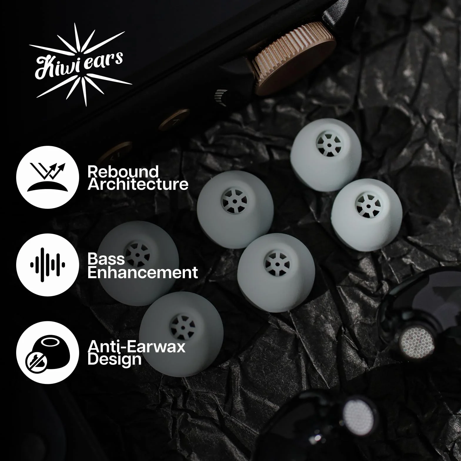 Linsoul Kiwi Ears Flex zatyczki do uszu, zamiennik silikonowych końcówek IEM, 3 pary, rozmiar S/M/L, do KZ ZS10 Pro, Orchestra Lite, Cadenza słuchawki przewodowe/bezprzewodowe (szaro-różowe)