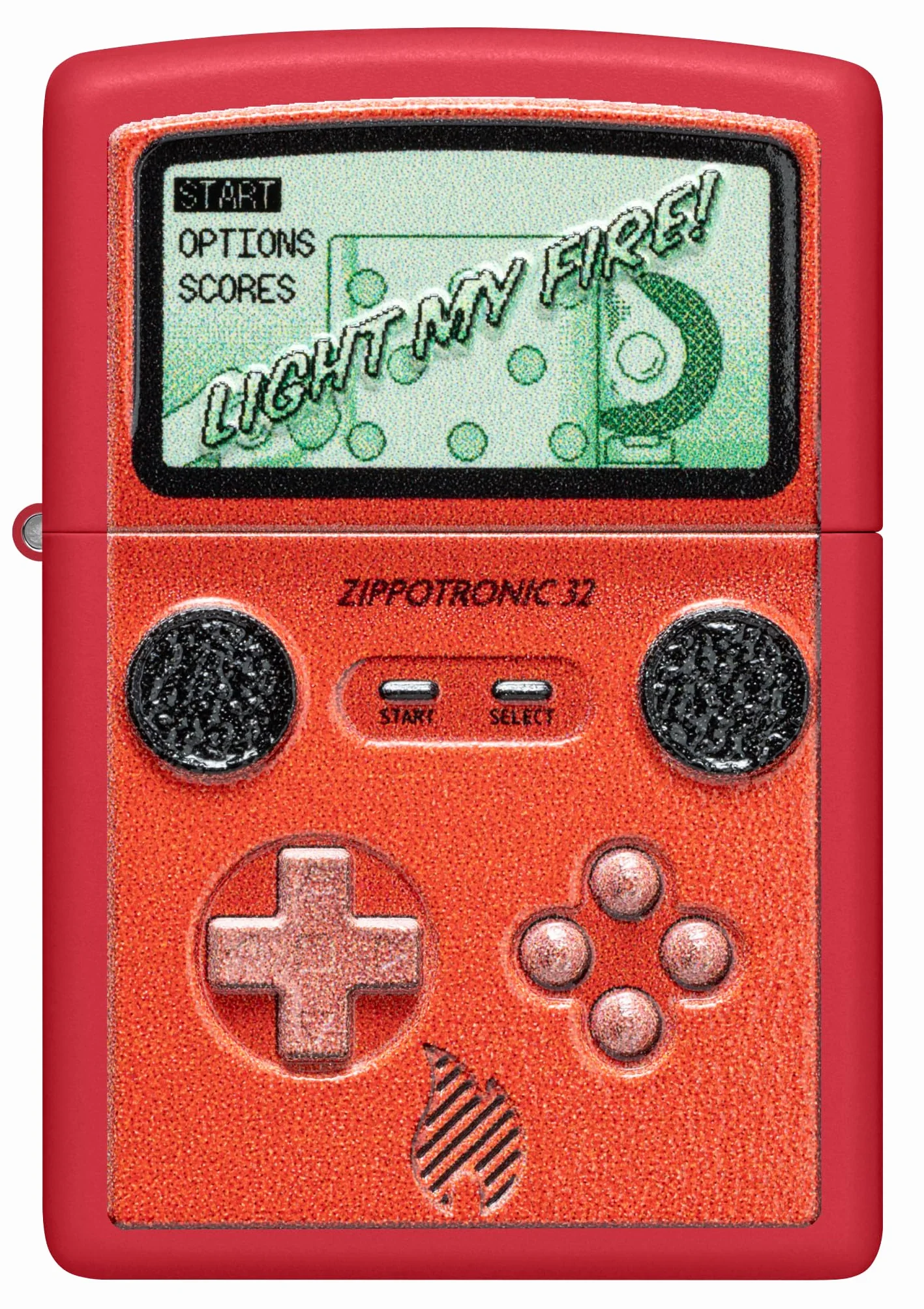 Zippo Retro Zapalniczka Sztormowa, Teksturowany Nadruk, do Napełniania, Wielokrotnego Użytku, Wiatroodporna Konstrukcja, Pudełko na Prezent, Wykonano w USA, Czerwony Matowy (Red Matte)