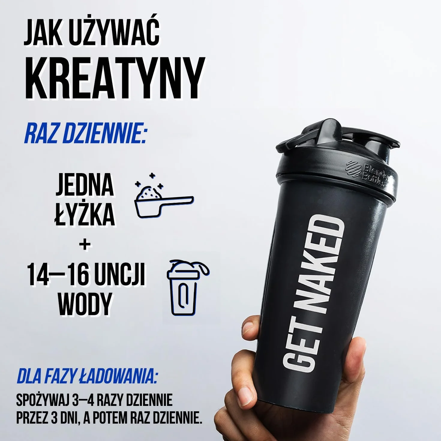 NAKED Czysty mikronizowany monohydrat kreatyny w proszku 500 g 147 porcji