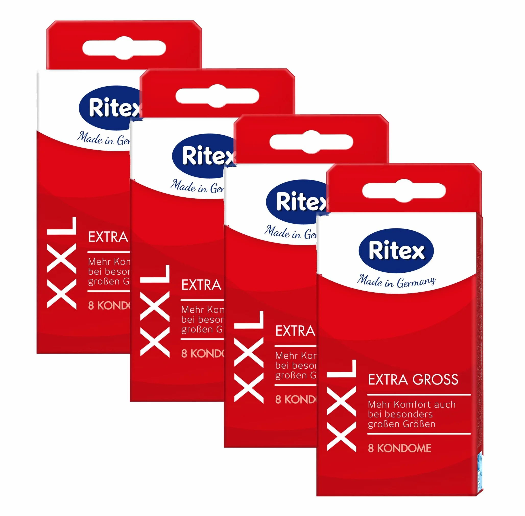 Ritex XXL bardzo grube prezerwatywy do dużych rozmiarów 4 x 8 (32) + 3 x lubrykant ID Glide 3 ml