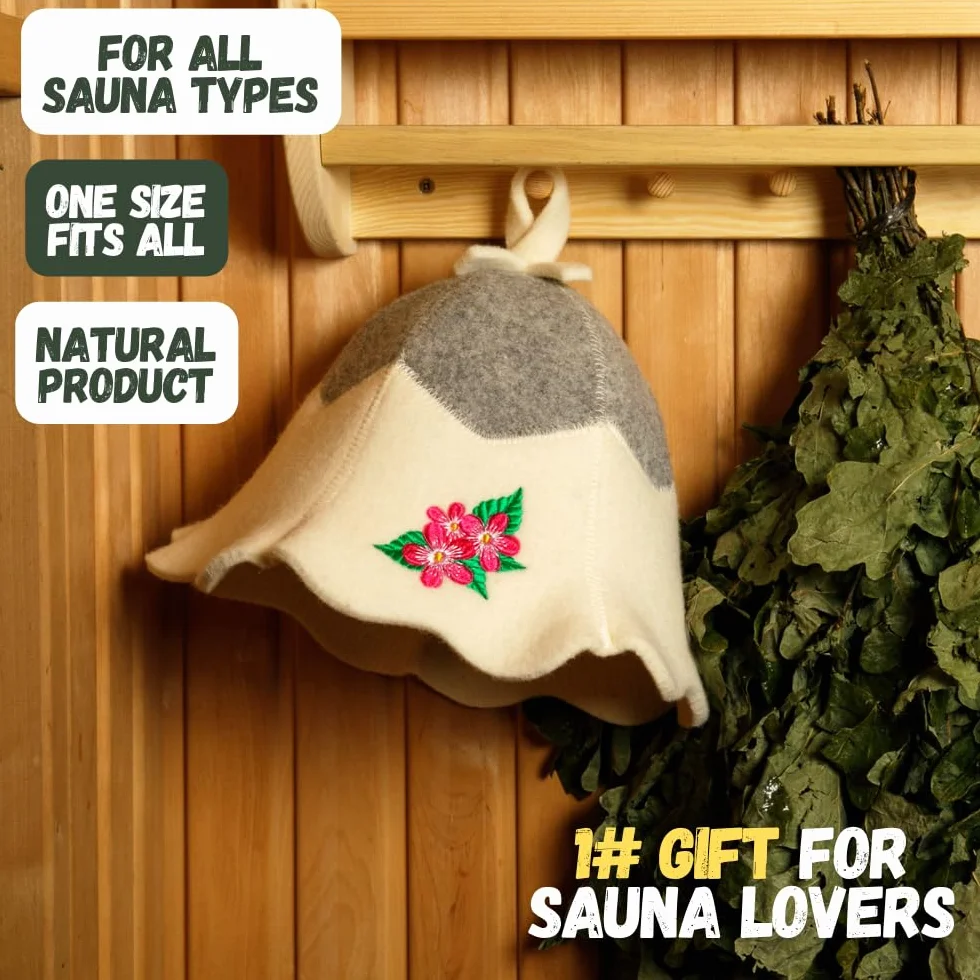Kapelusz do sauny z filcu wełnianego 100% organiczny Natural Textile