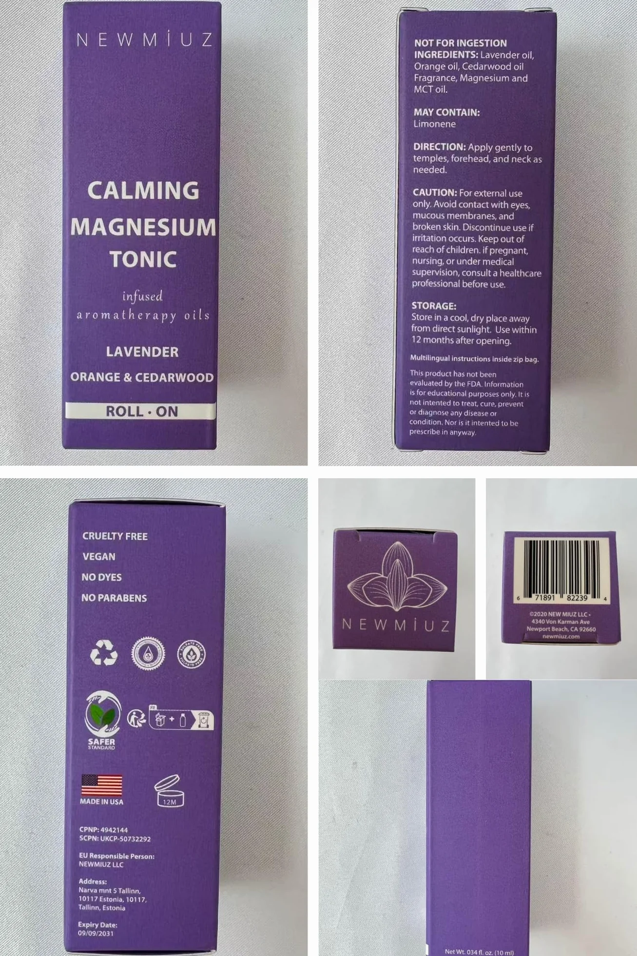 Soothing Magnesium Roller with Lavender, Orange and Cedarwood Essential Oil - Relaxing Aromatherapy for Self-Care and Relaxation