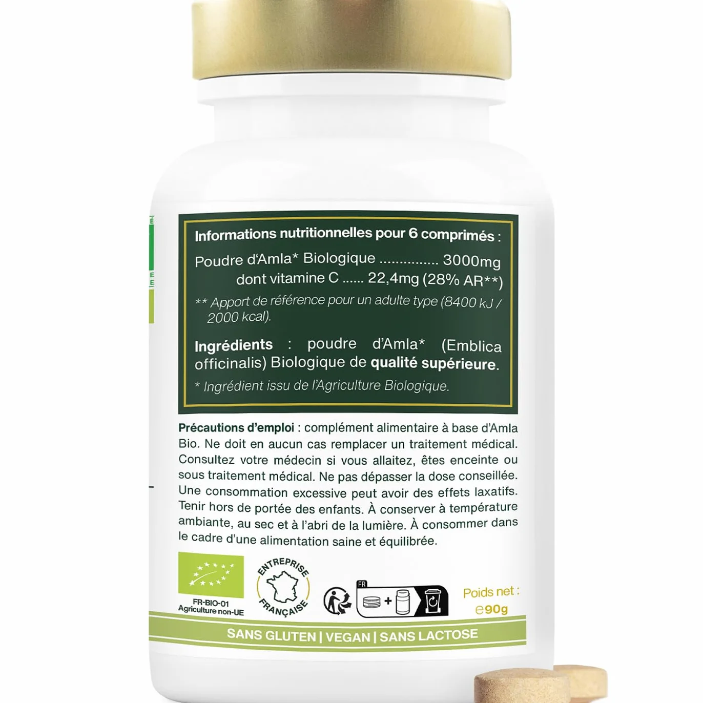 Amla BIO 180 tabletek 500mg | Skóra, Włosy, Trawienie | Amalaki, Porzeczka Indyjska | Najwyższa jakość