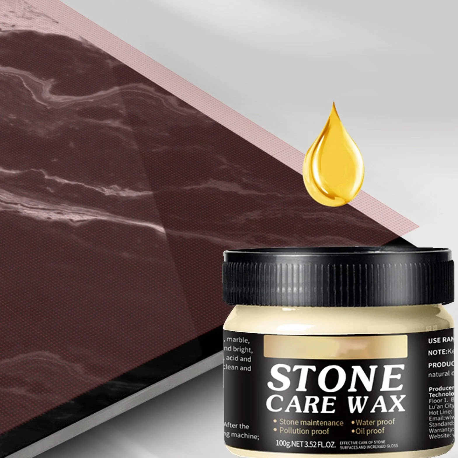 Wosk do polerowania granitu, Stone Care Wax, politura do kamienia, kamie? naturalny, politura do kamienia, ?ysk, wosk polerski, kamie? do mebli marmurowych, p?ytek ceramicznych, pod?óg kamiennych