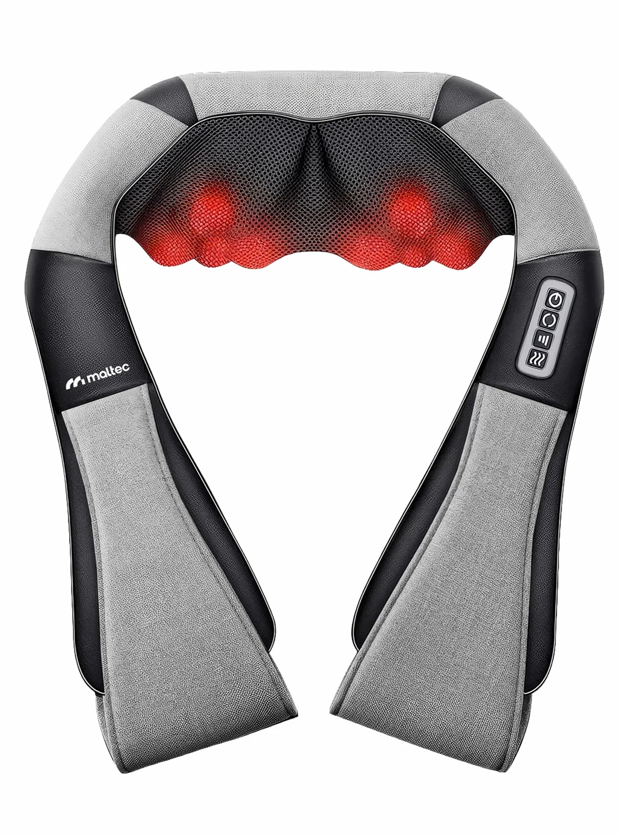 MalTec Masażer karku, pleców, karku, pas do masażu z funkcją rozgrzewania MAX-Comfy 2000, ergonomiczne wzornictwo