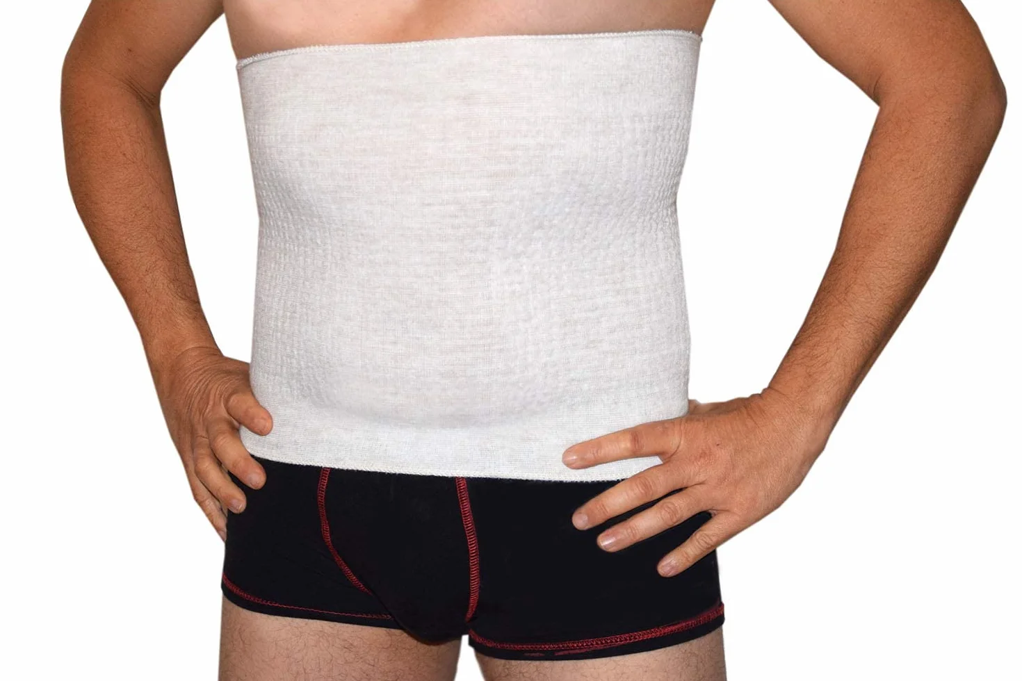 BODYPERFECT Pancerna elastyczna opaska termiczna z mieszanki wełny 50% do pleców brzucha nerek i wątroby (6° (ekstra długi 54/56))