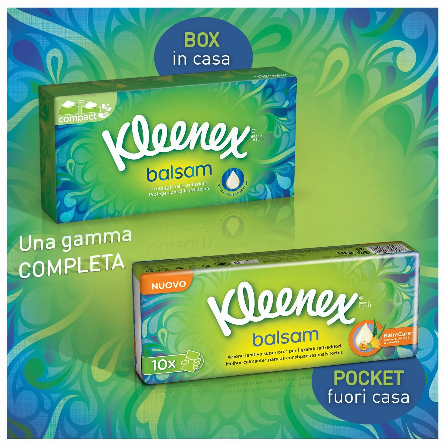 Kleenex Balsam Box Chusteczki kojące, 8 opakowań po 80 sztuk