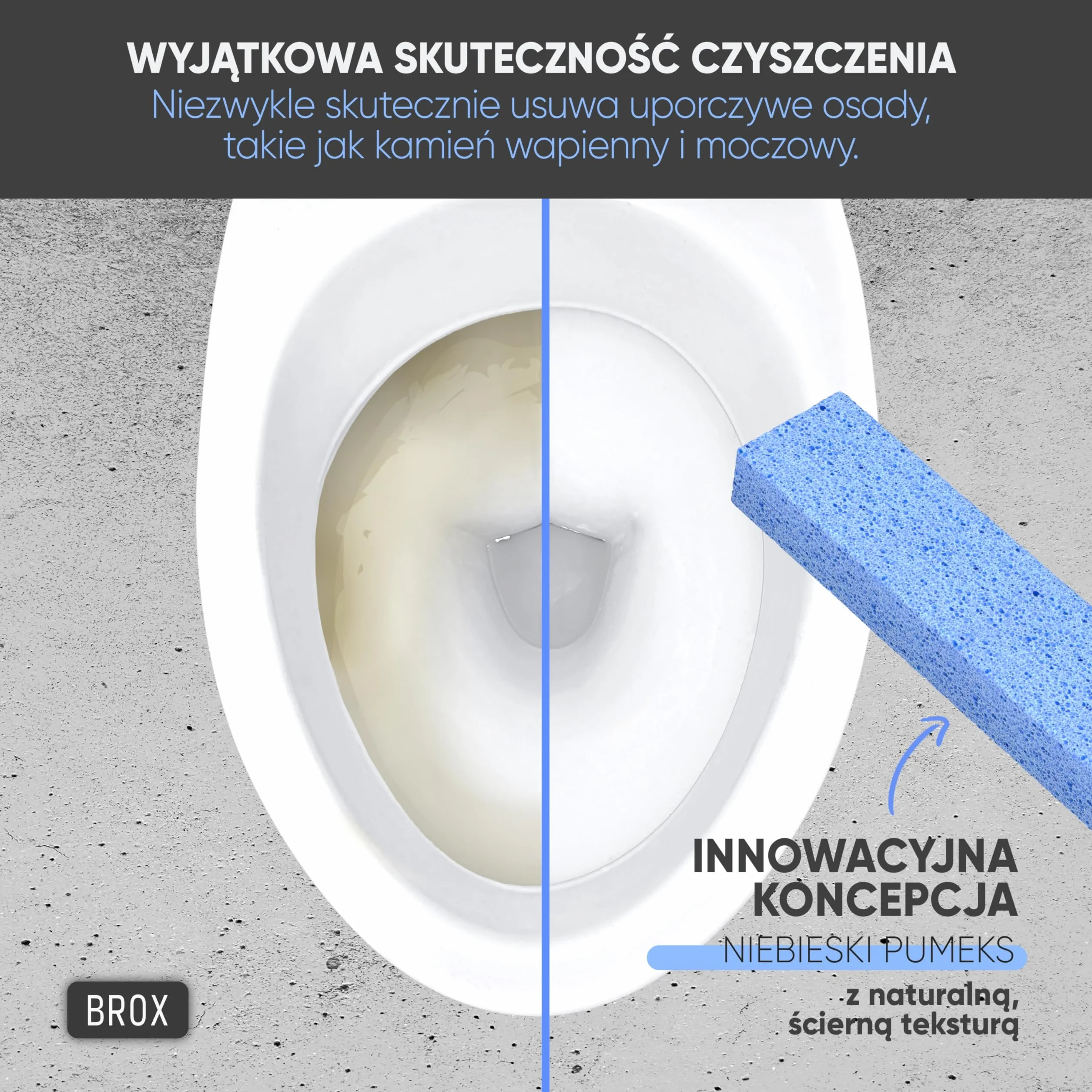 BROX Kamień do czyszczenia WC – niebieski (5 sztuk) – skuteczny środek do usuwania kamienia i kamienia moczowego – Pumice Stone do mis WC i łazienki – bardzo mocny środek do czyszczenia toalety