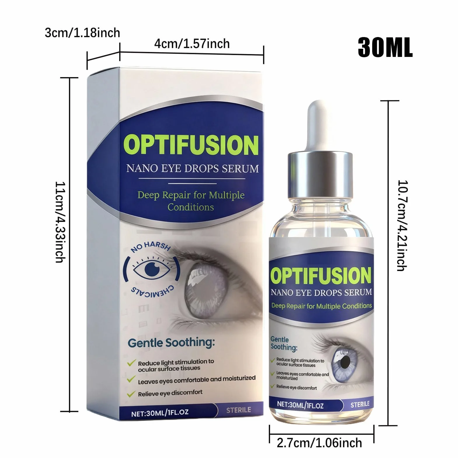 Produkty do suchych oczu | 30 ml Delikatny płyn pielęgnacyjny | Naturalne środki nawilżające do oczu - dla kobiet starszych mężczyzn miłośników telefonów komputerowych technika podróży