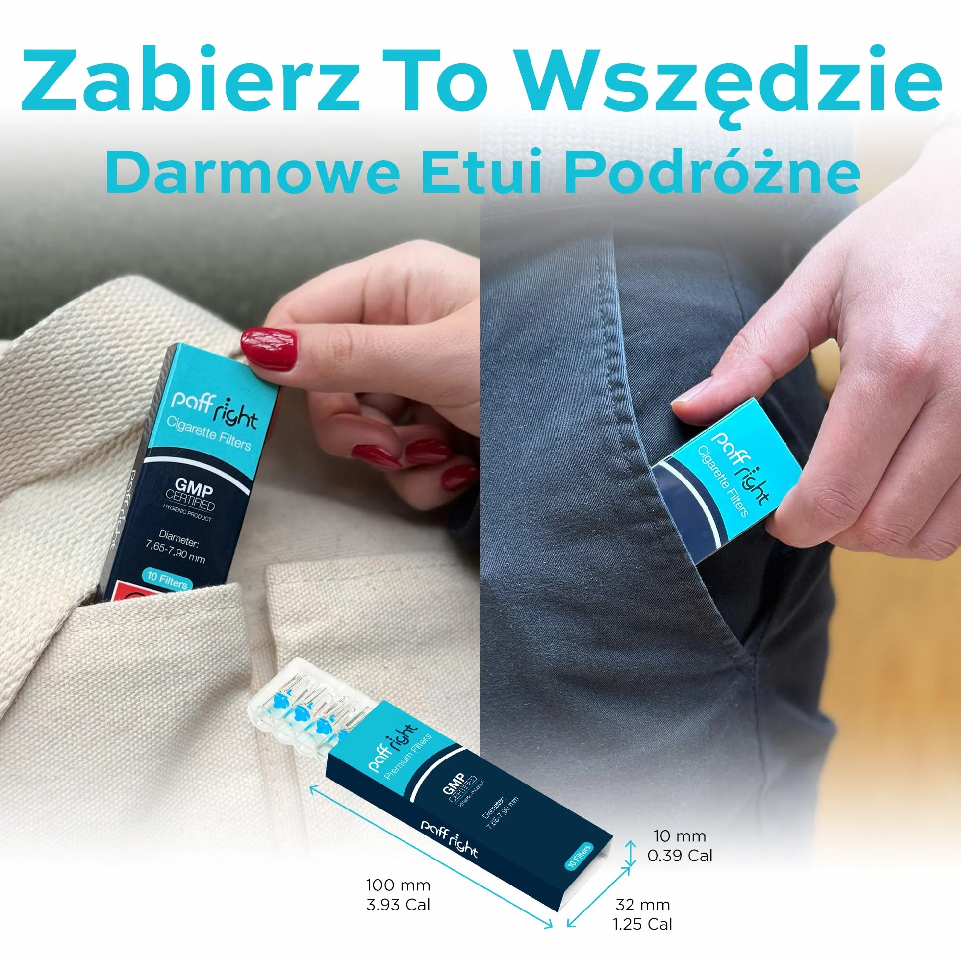 Paffright 1200 filtrów do papierosów 8 mm antysmolisty plastikowy ustnik