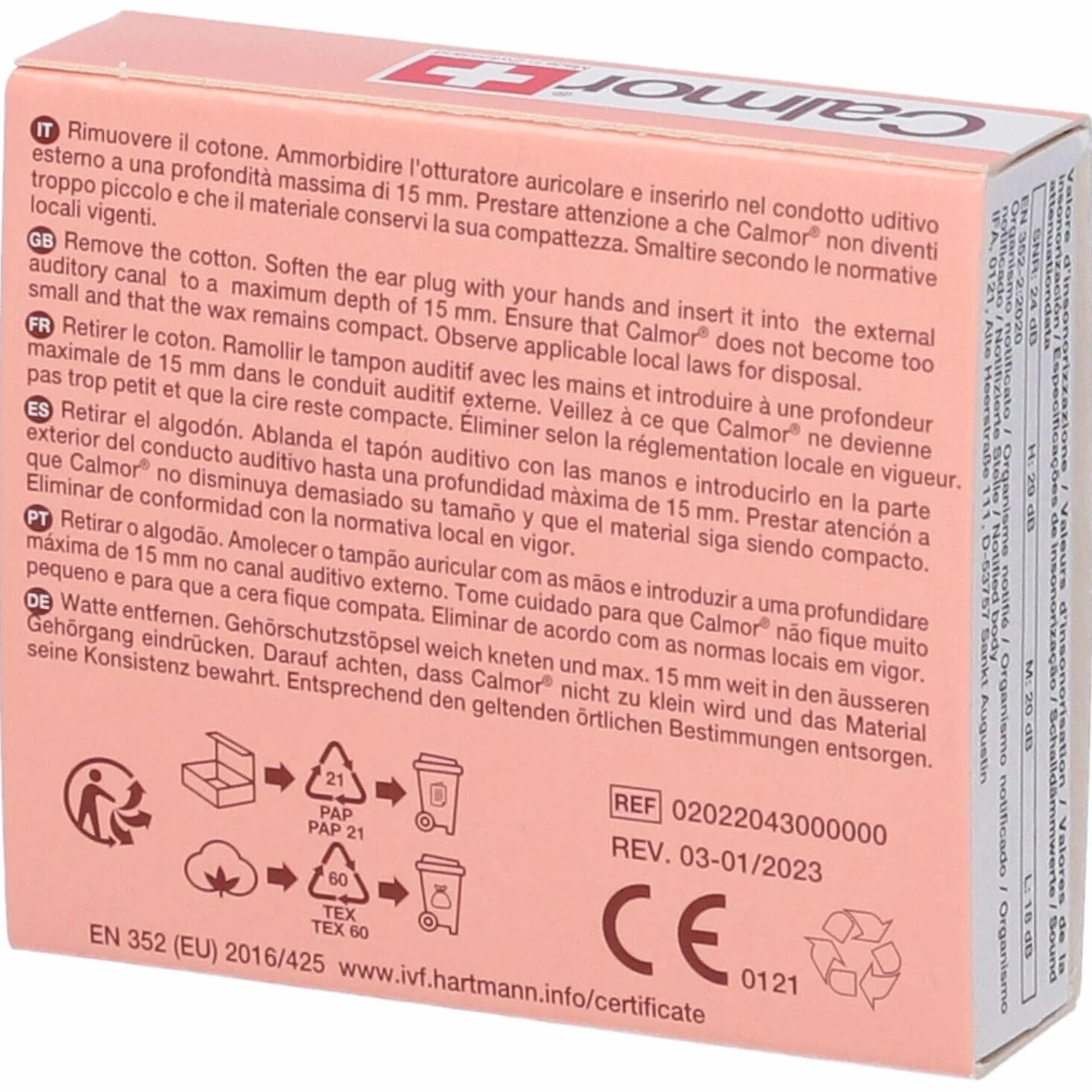 Calmor Wax Ear Plugs 20 sztuk Artsana by Artsana
