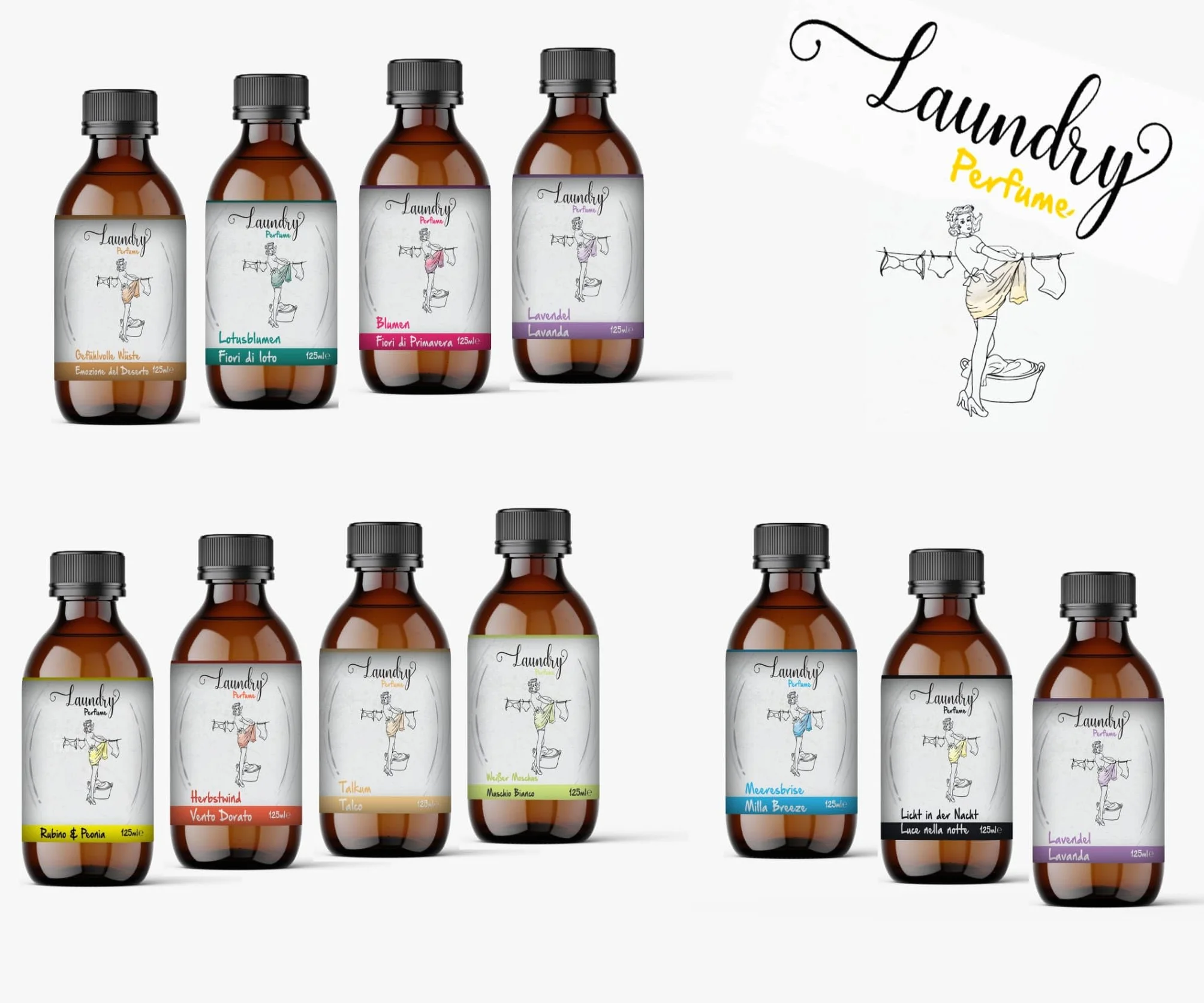 Laundry - Perfumy do pralki, zapach do prania, perfumy do prania (125 ml, lawendowy)