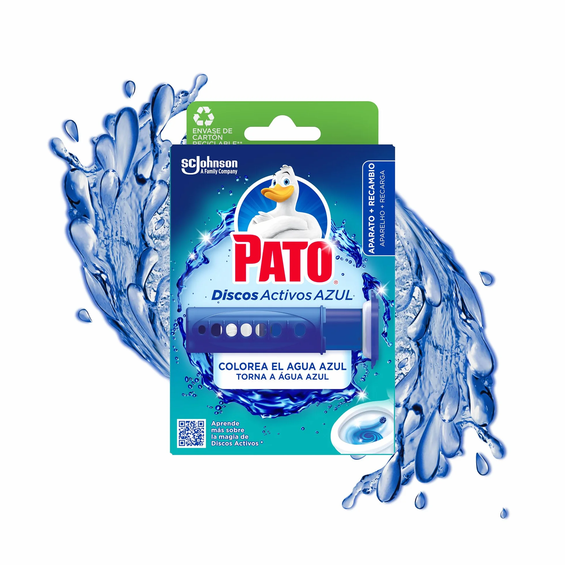 Pato Aktywne dyski Blue Water - Aplikator WC z wkładem (6 dysków) - Czyści i perfumuje toaletę