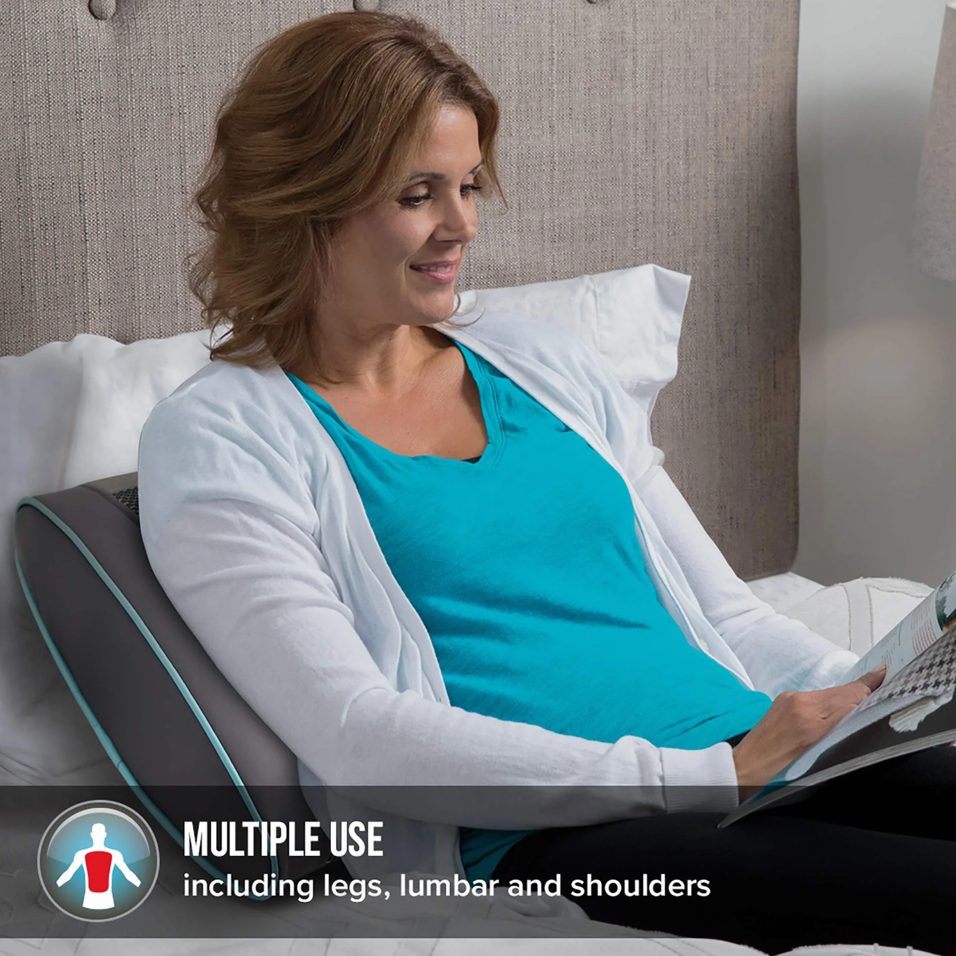 HoMedics Żelowa poduszka do masażu Shiatsu z technologią żelową, akumulatorem i funkcją podgrzewania