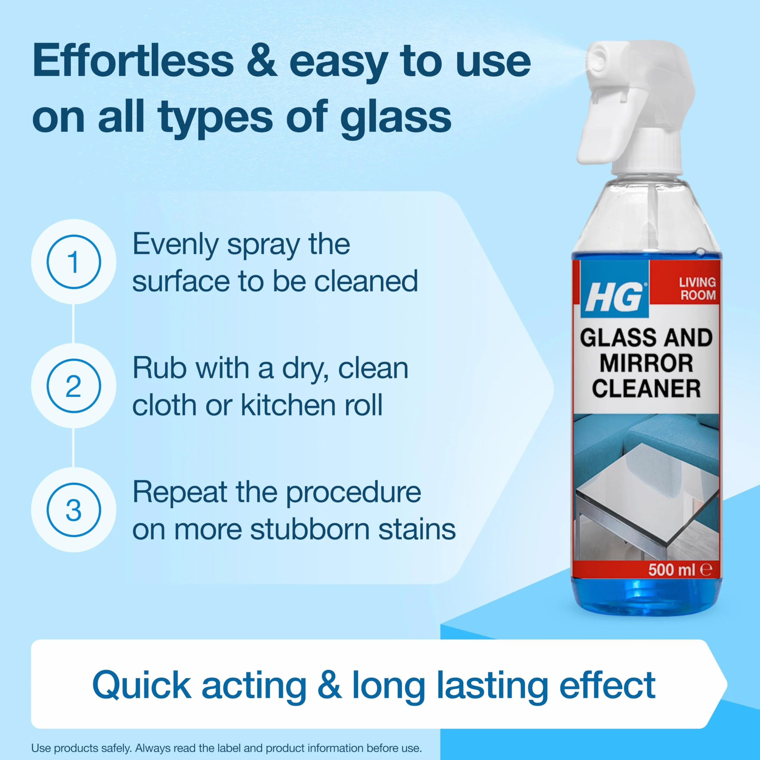 HG Środek do czyszczenia szkła i luster 500ml spray bezsmugowy