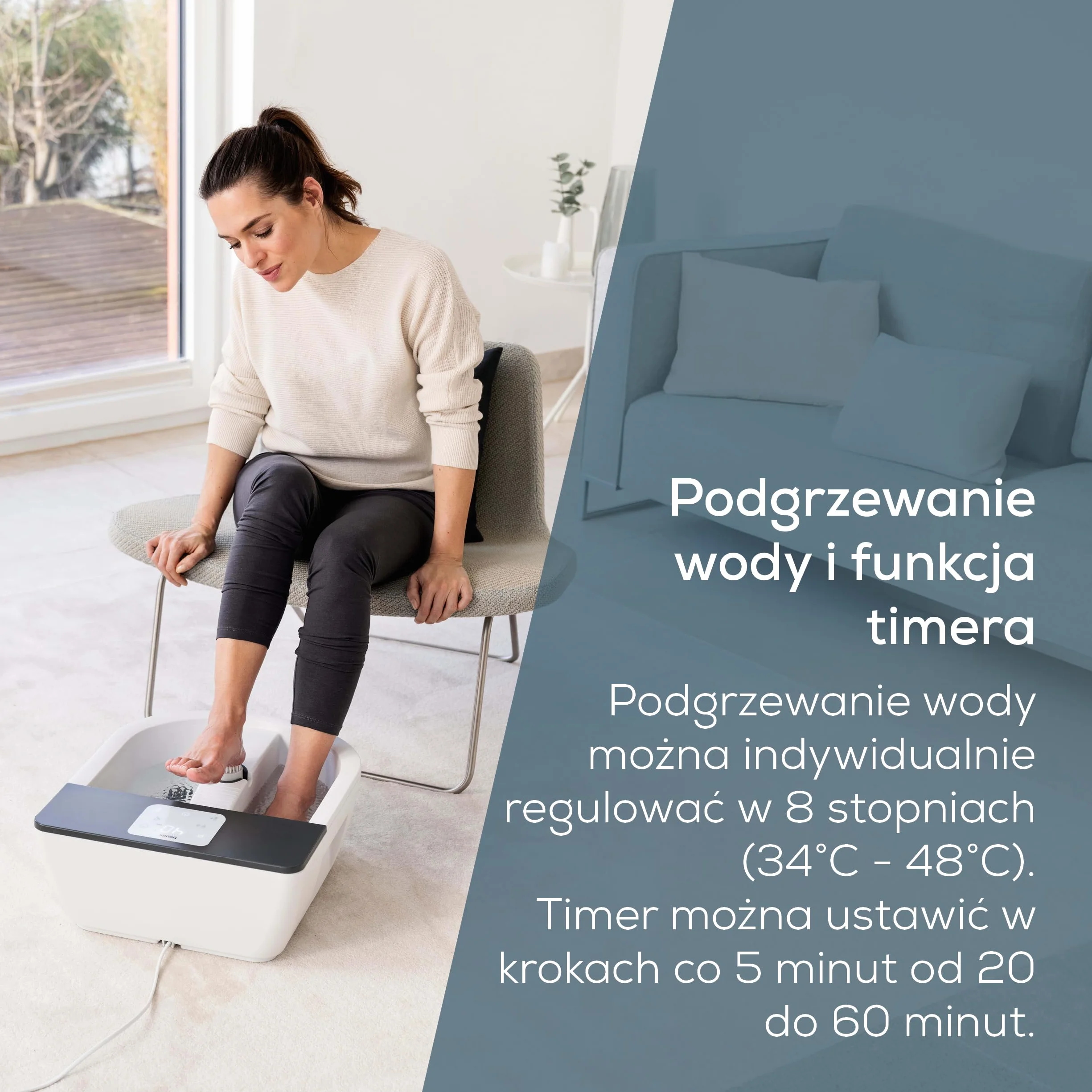 Beurer FB 60 wanna do stóp z masażem, podgrzewanie do 48°C, do rozmiaru 51