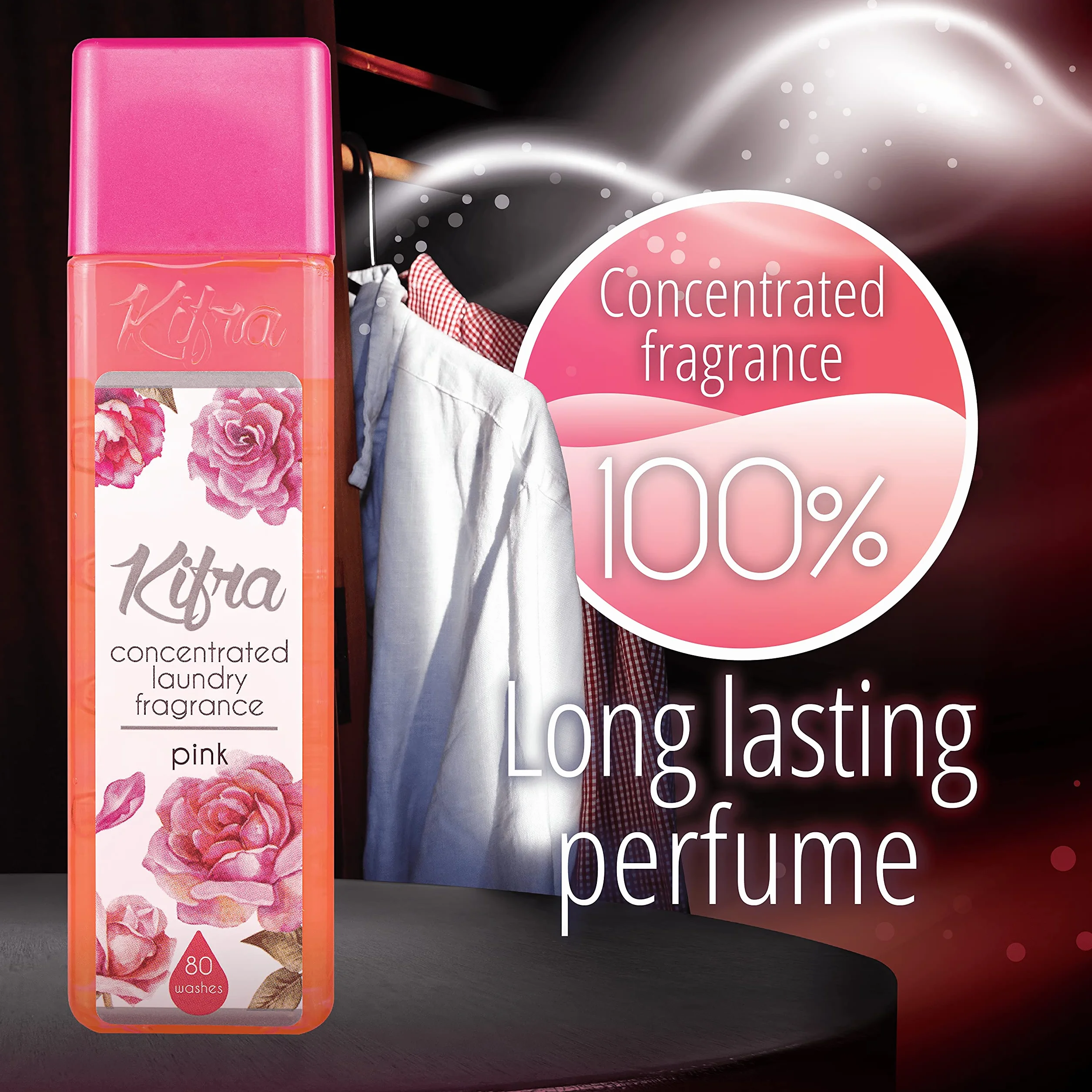 Kifra Pink skoncentrowane perfumy do prania 200 ml 80 cykli długotrwały zapach