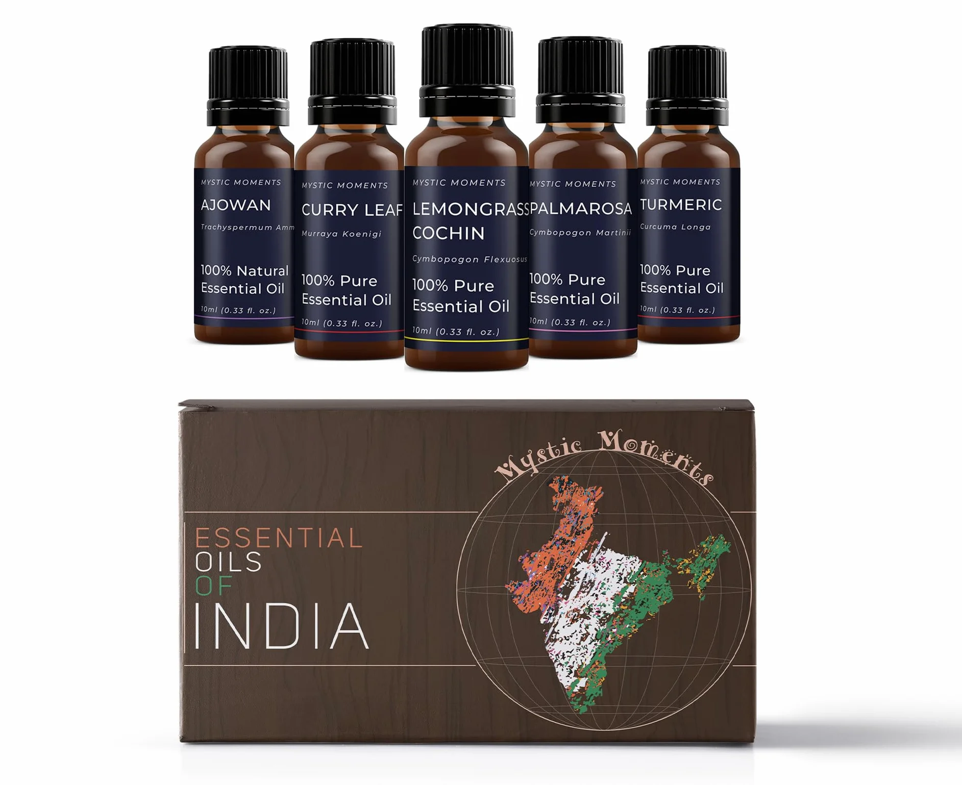Mystic Moments | Zestaw 5 x 10 ml - Olejki eteryczne z Indii