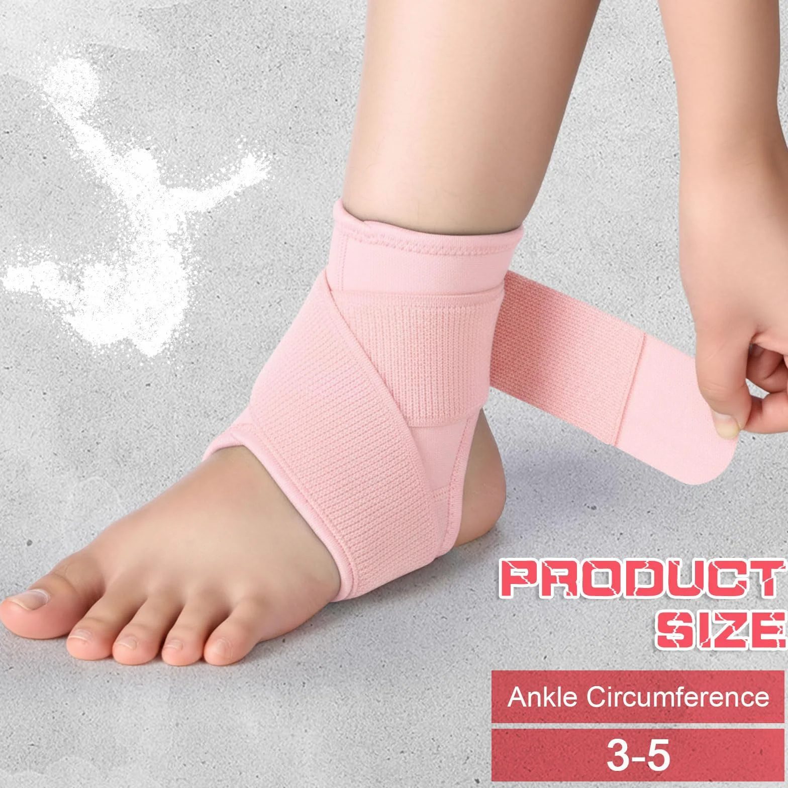 Lilbitty 2 szt. Knöchelbandage dla dzieci, sportowe wsparcie kostki, skręcenie, neopren, oddychający rękaw kompresyjny z regulowanym owijaniem (różowy, S)
