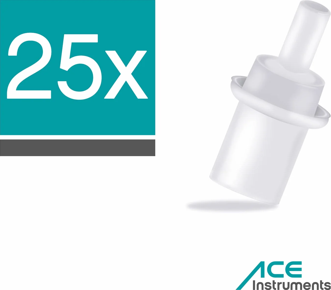ACE 100078 higieniczny ustnik do alkomatu, 25 sztuk, z blokadą oddechu powrotnego