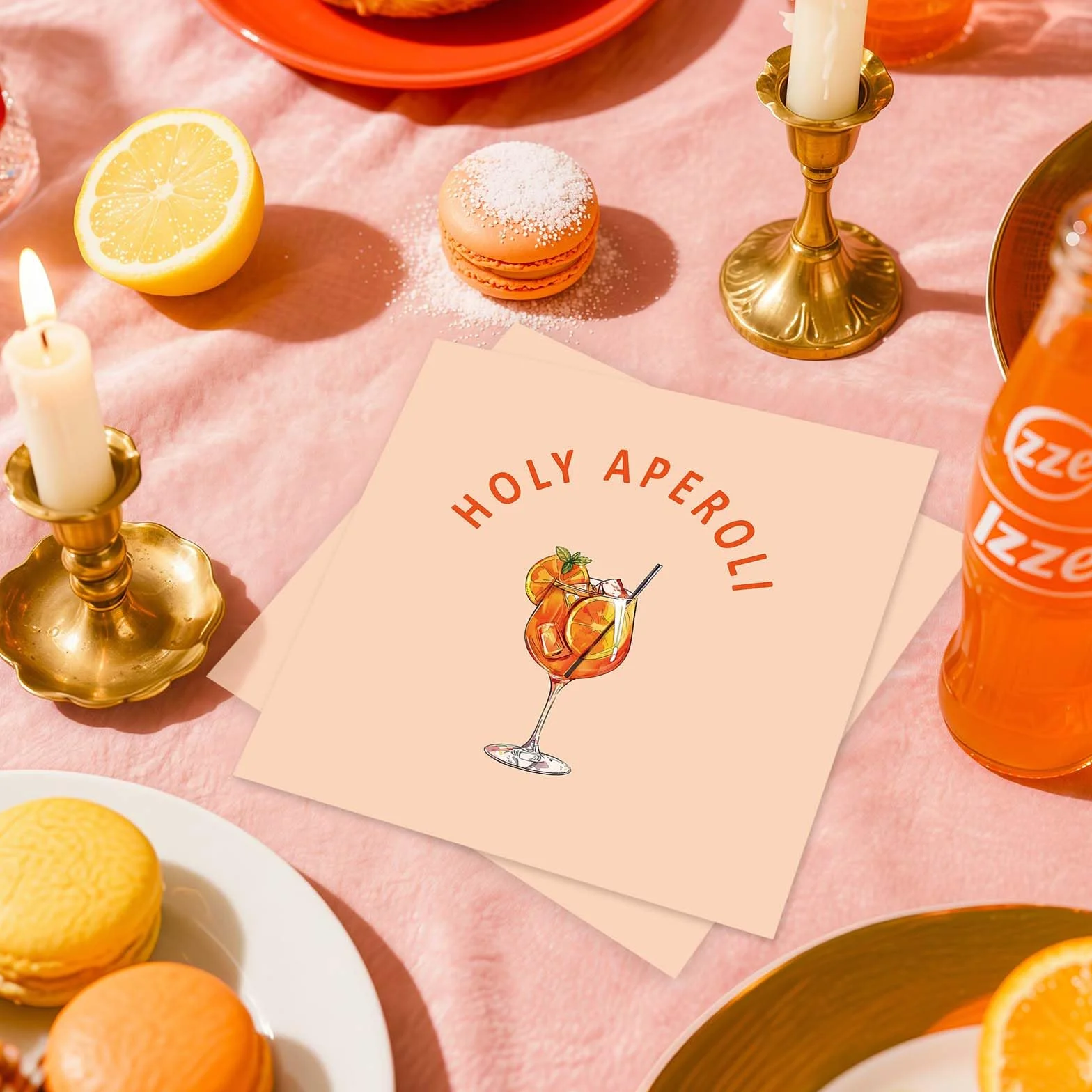 40 sztuk serwetek Aperol Party Decor, Aperol Spritz, prezent, serwetki papierowe Holy Aperoli, pomarańczowe, prezent dla miłośników aperilu, na imprezę tematyczną, wesele, urodziny, dekoracja stołu