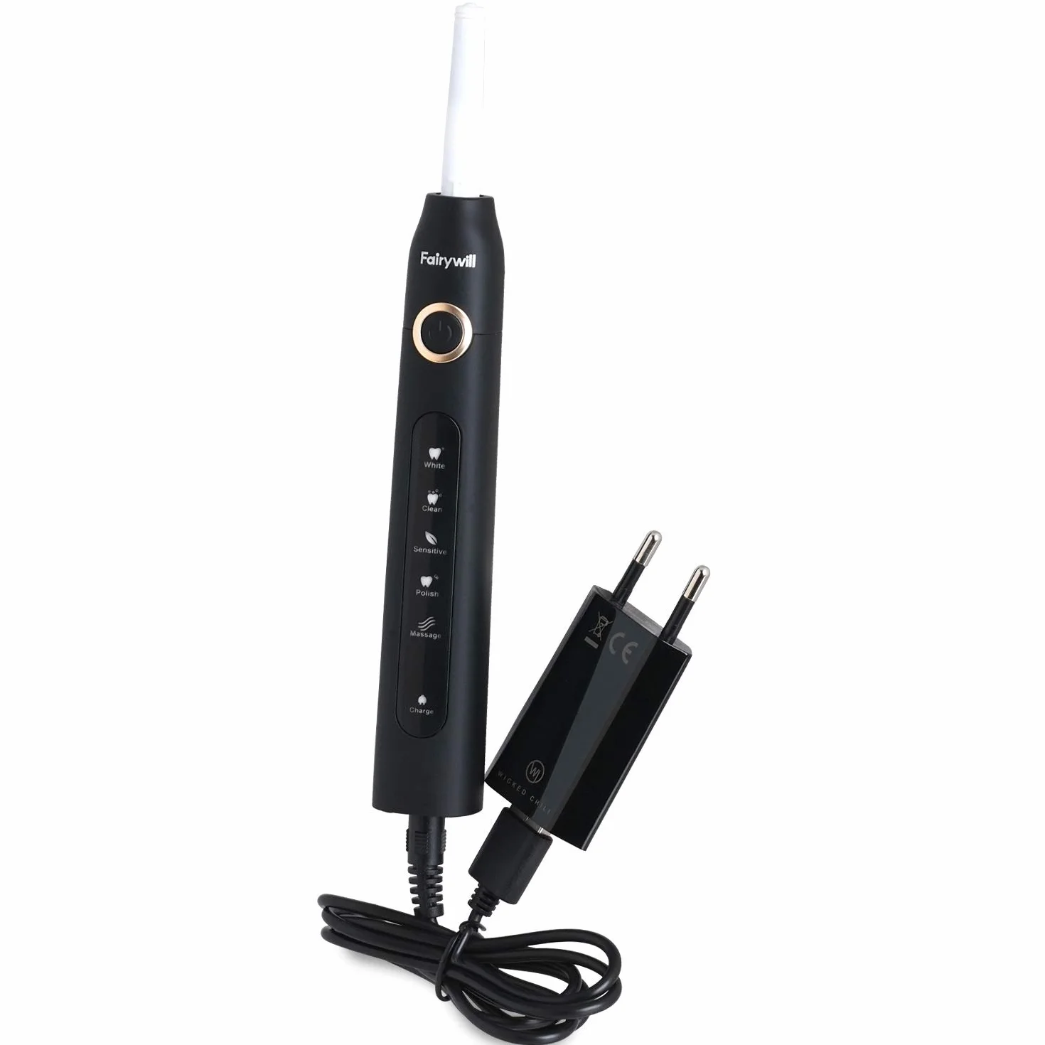 Wicked Chili Zasilacz sieciowy – Ultra Slim – adapter USB odpowiedni do elektrycznej szczoteczki do zębów, sonicznej szczoteczki do zębów, irygatora jamy ustnej | kompatybilny z Fairywill P11 Plus,