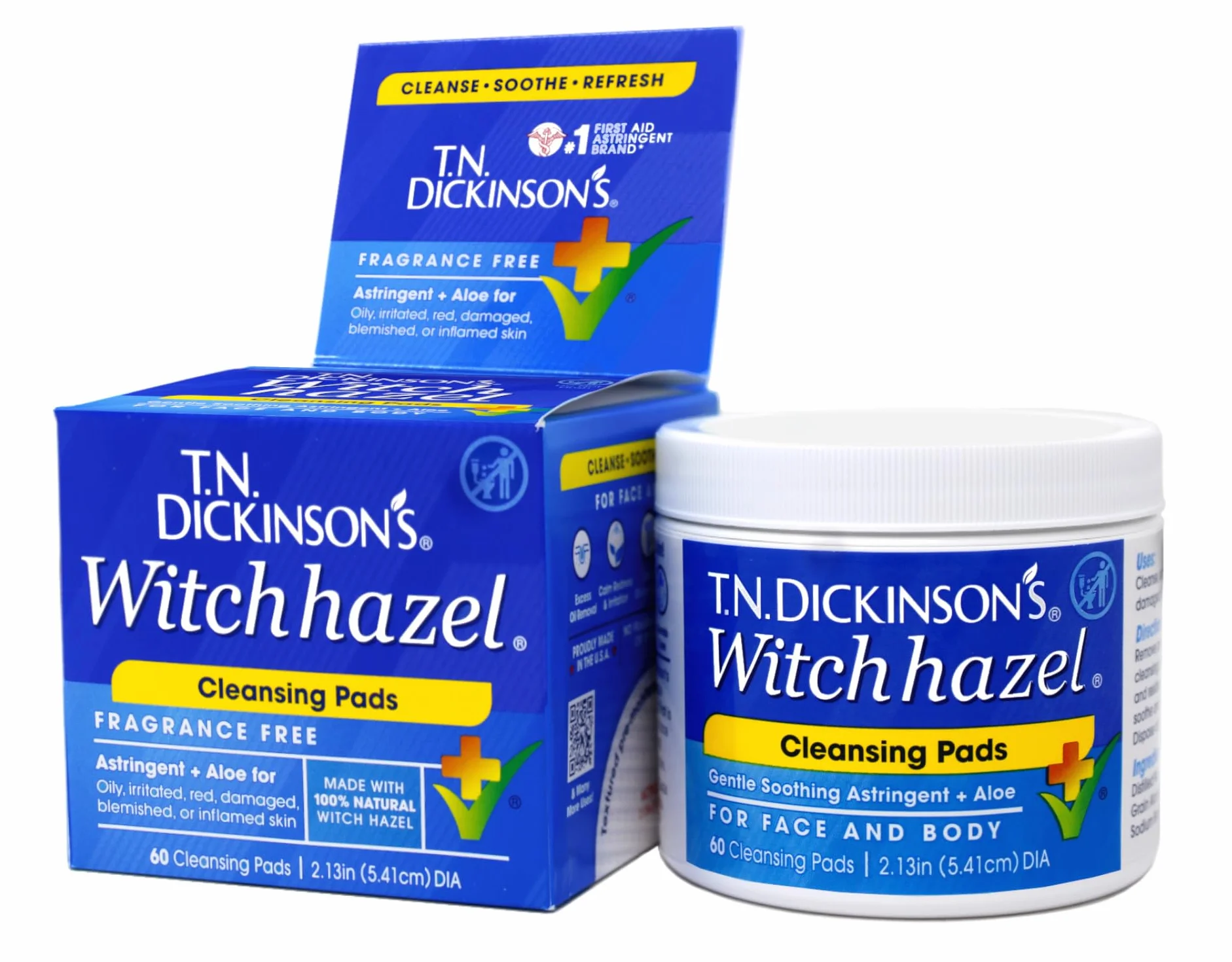 T.N. Dickinsons Hazelets Witch Hazel Pads - 60 Ea by T.N. Dickinson