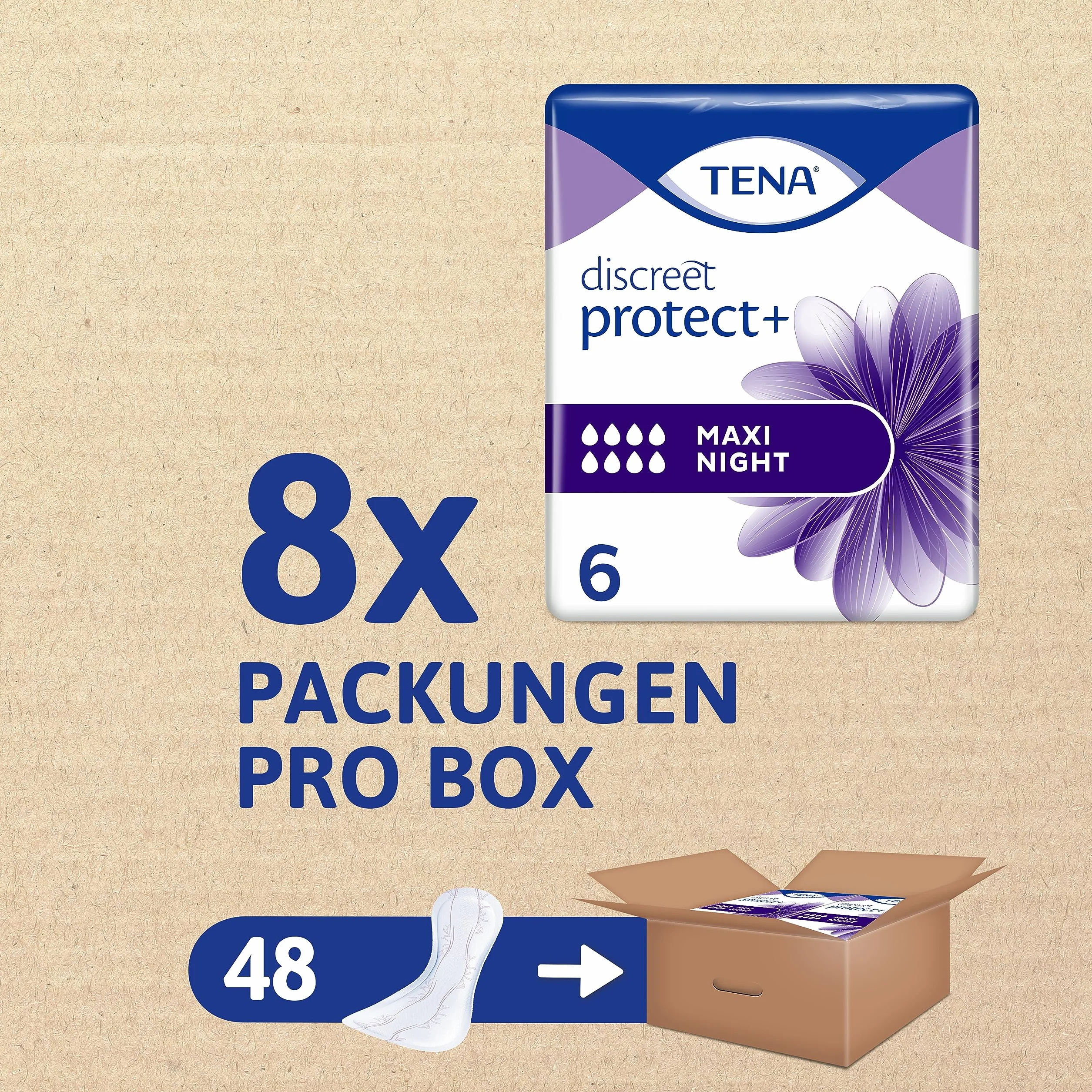 Tena 7322540892703 Podpaski, Maxi Night, 48 Sztuk