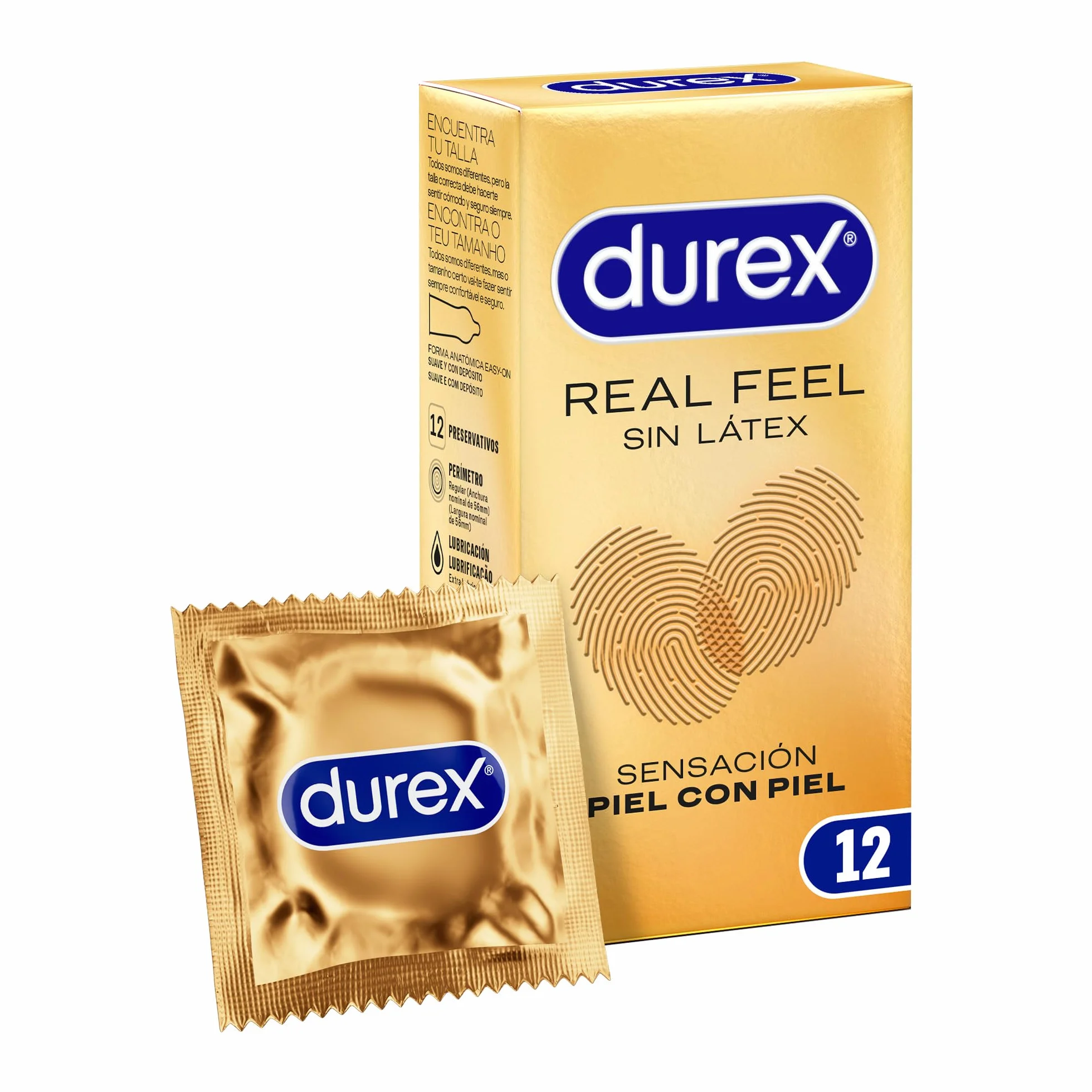 Durex FEEL REAL SENSITIVE 12 sztuk, przezroczyste, jeden rozmiar