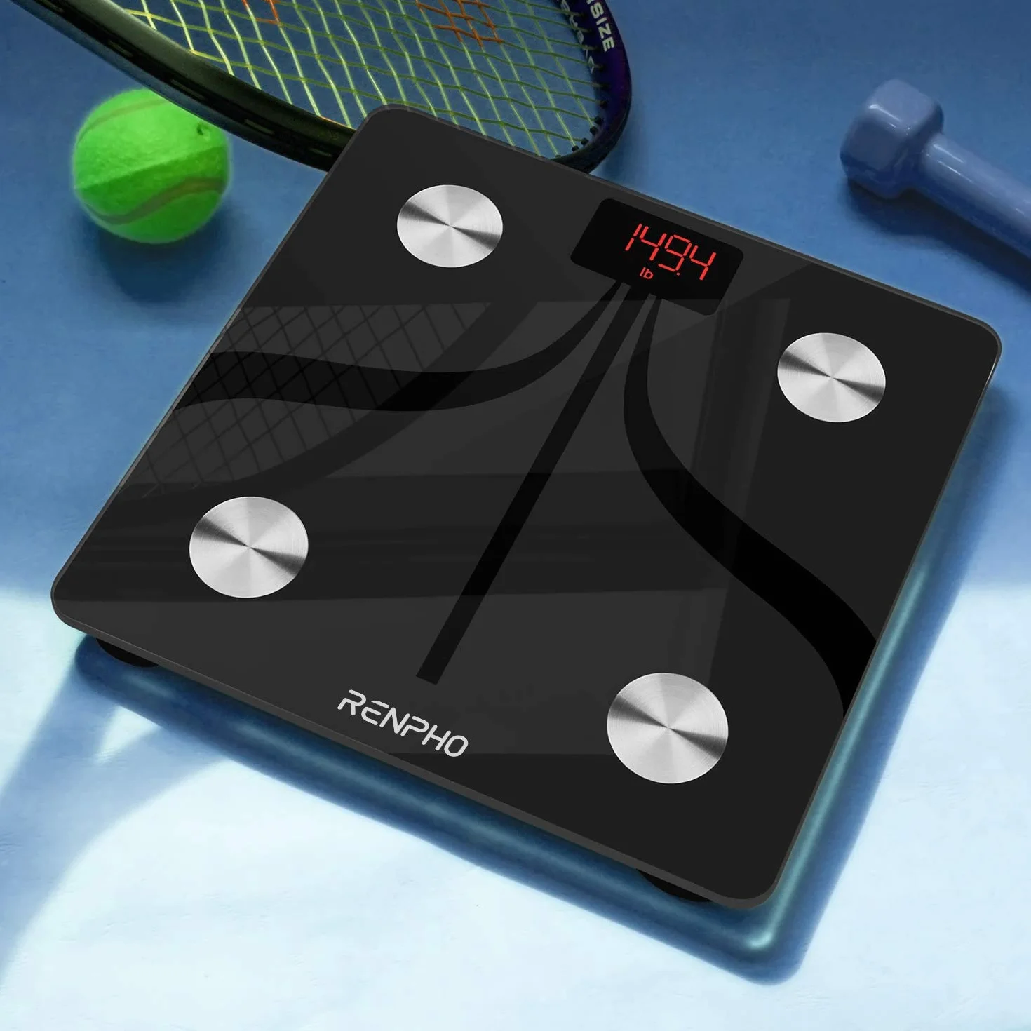 RENPHO Inteligentne Wagi Do Pomiaru Tkanki Tłuszczowej Usb Do ładowania, Wagi łazienkowe Bluetooth Precyzyjna Waga Z Aplikacją Na Smartfona, Monitor Składu Ciała Dla Tkanki Tłuszczowej, Bmi, Masy Ciała, Masy Mięśniowej