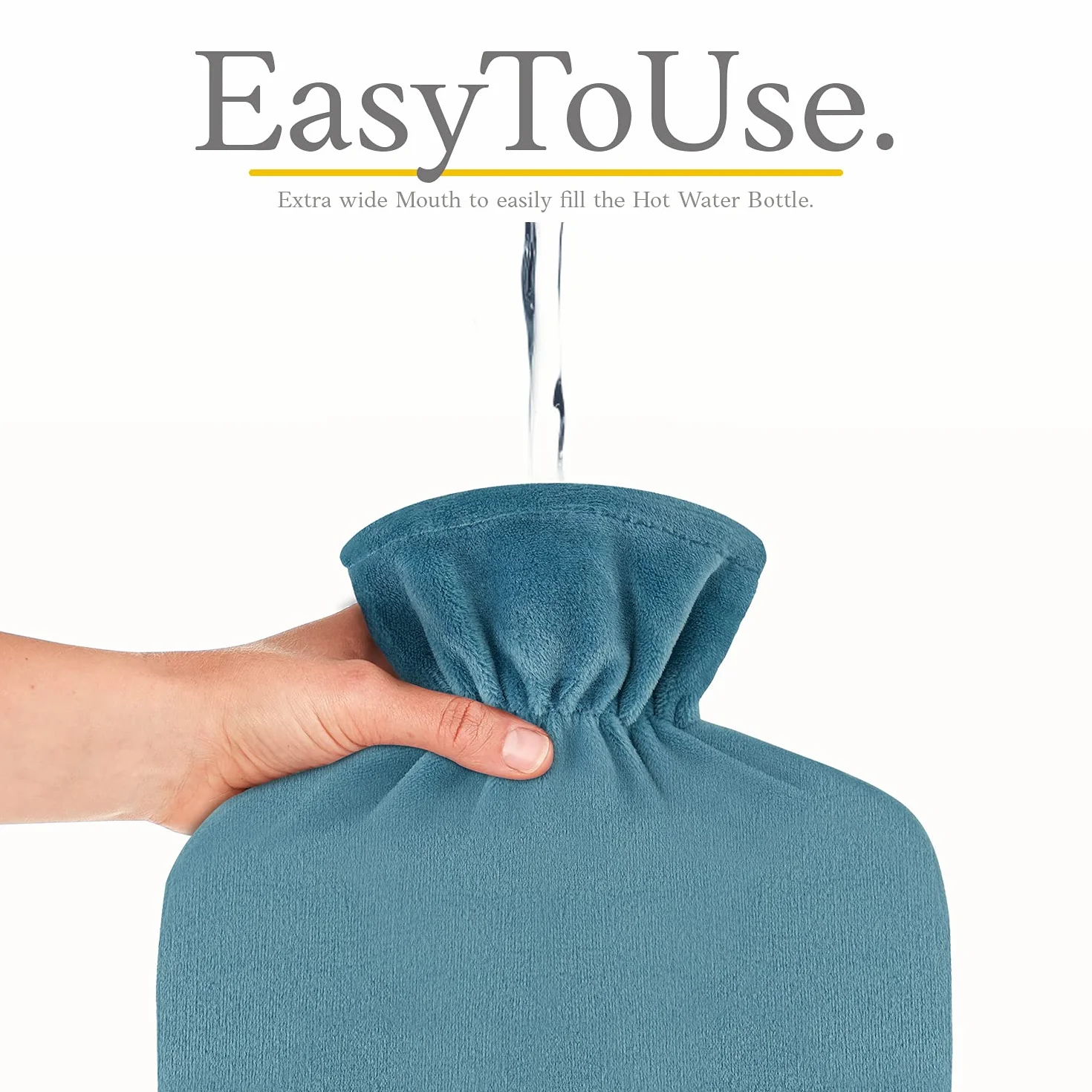 Hot Water Bottle with Fleece Cover 2L Heating Pad for Menstrual Cramps