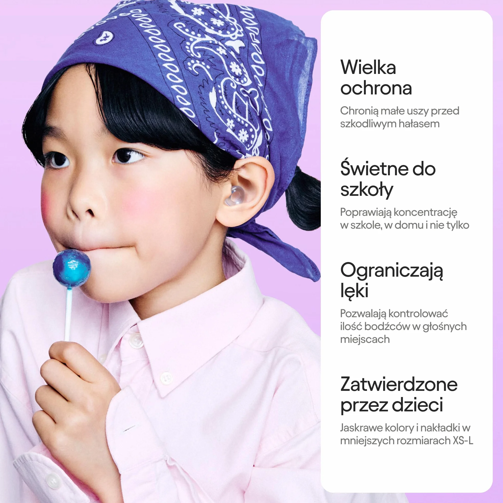 Loop Engage Kids 2 (6-12 lat) – dziecięce zatyczki do uszu tłumiące hałas 16 dB