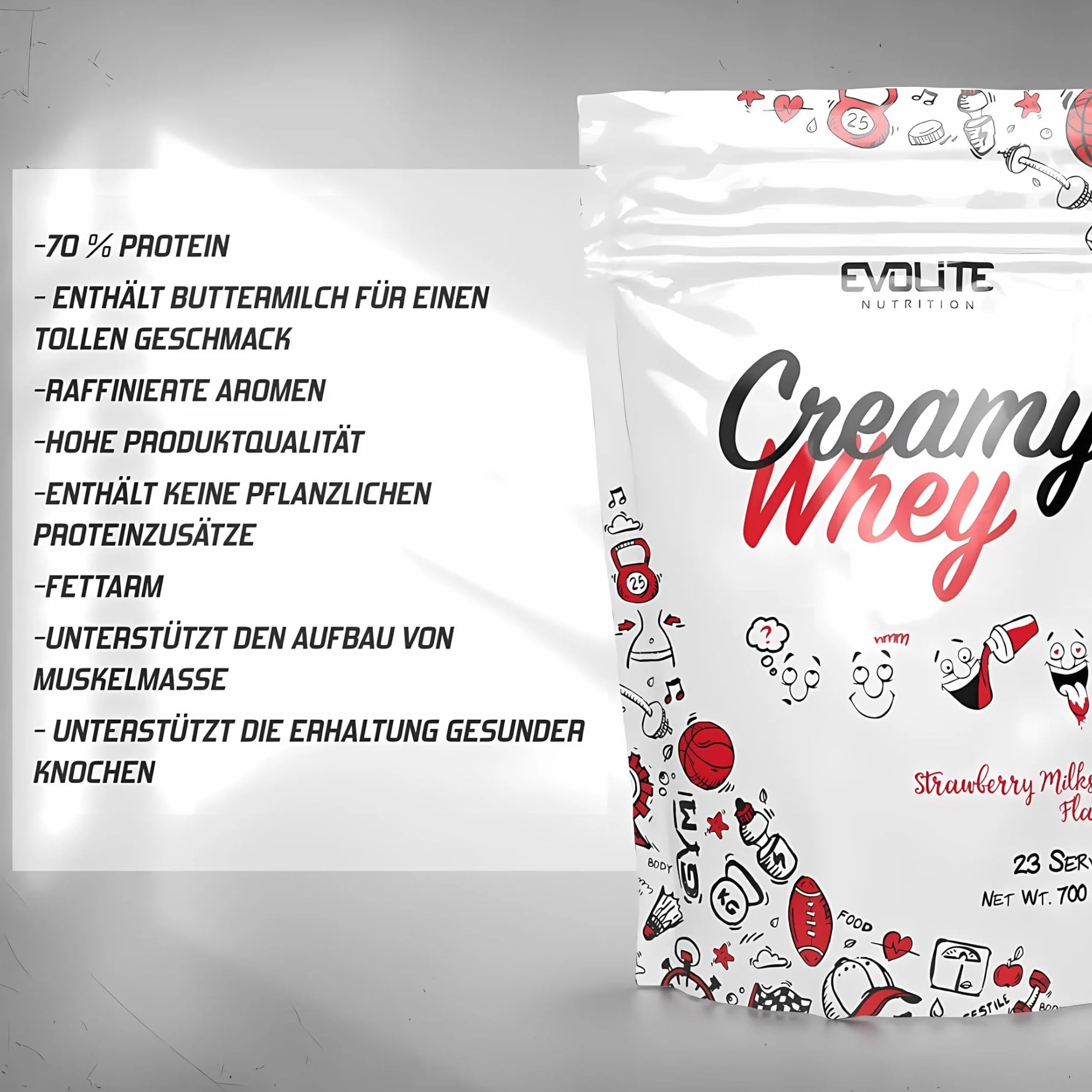 Evolite Nutrition Creamy Whey Conditioner z maślanką 700 g Proszek białkowy BCAA