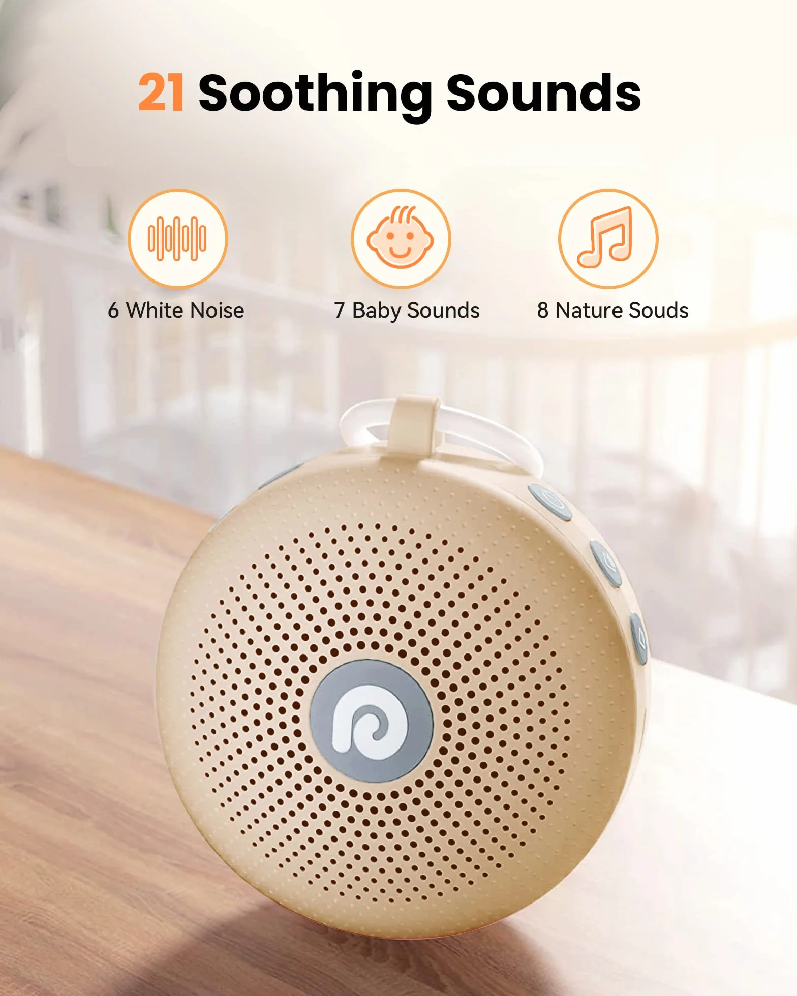 Dreamegg White Noise Machine – D11Max pomoc w zasypianiu dla dzieci i dorosłych, przenośna, z wbudowanym akumulatorem, 21 uspokajających dźwięków, Sound Machine Adult, Kashi