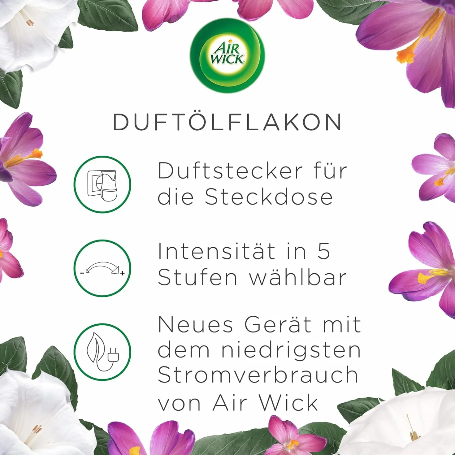 Air Wick Jedwab i świeżość lilii – Velvet Satin und Night Lily – opakowanie uzupełniające do elektrycznych odświeżaczy powietrza, 6 x 19 ml