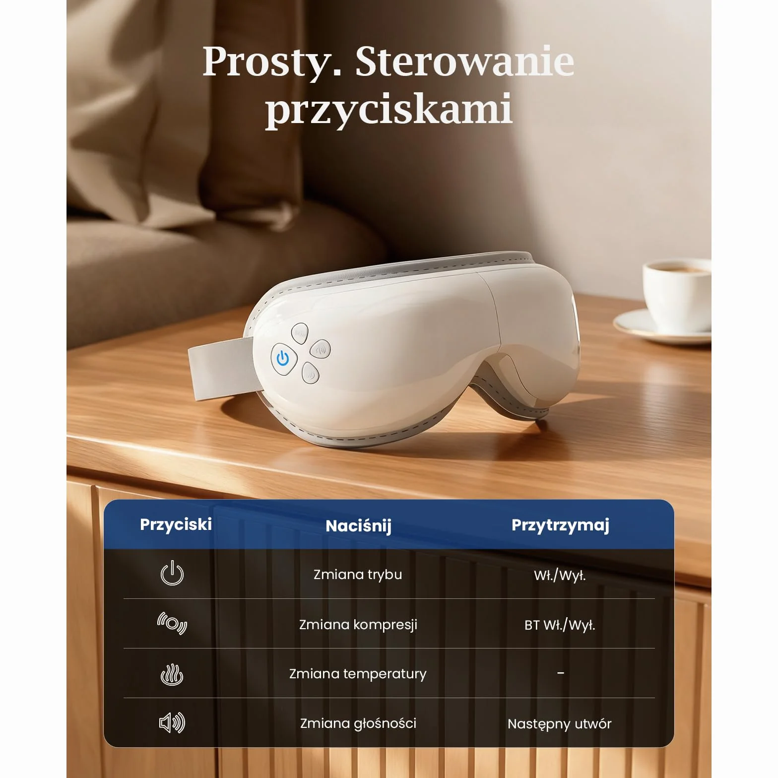 Bob and Brad EyeOasis 3 Masażer do oczu z podgrzewaniem, kompresją powietrzną i muzyką, składany, ładowalny